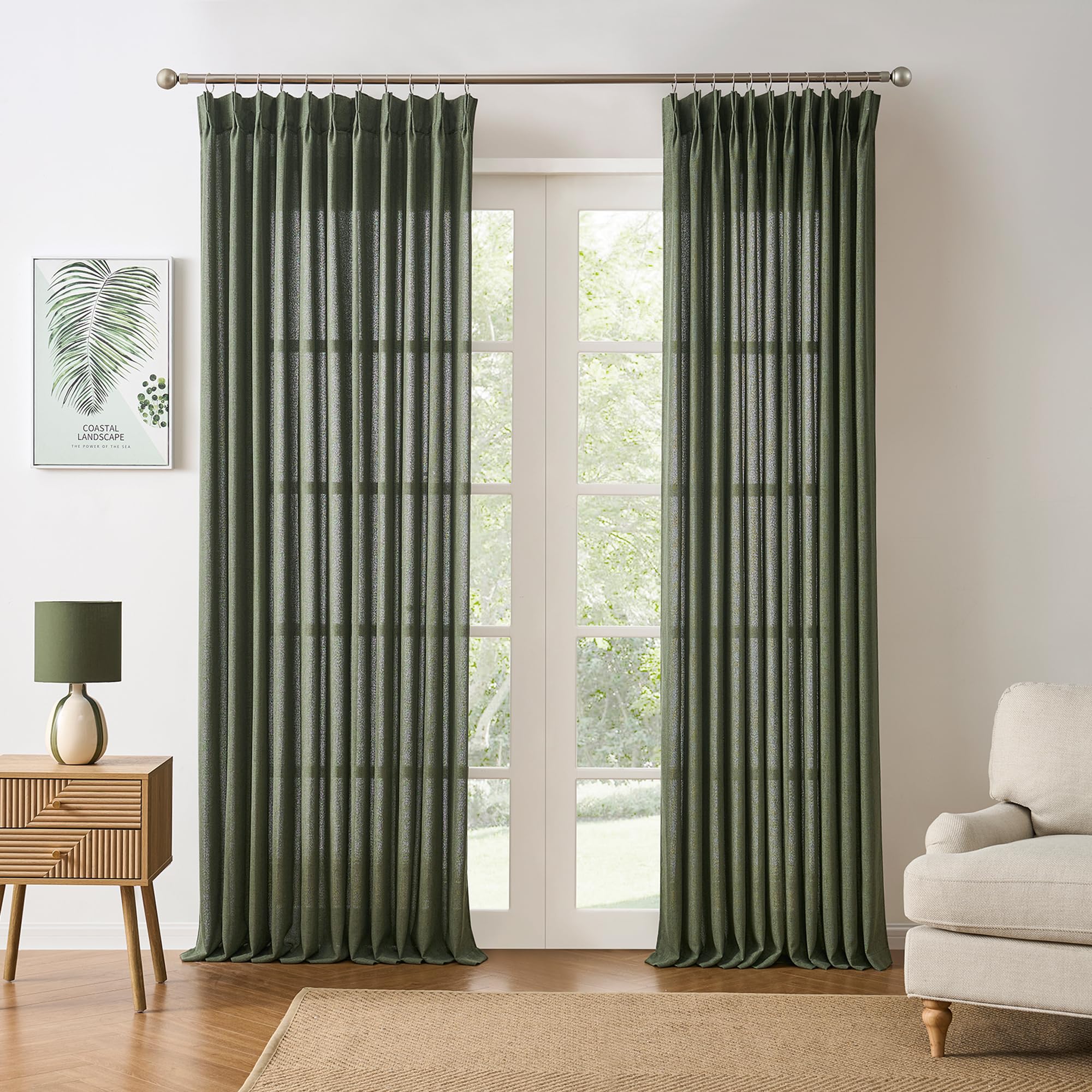 Amazon.com: RAIN CITY 100 Inch Pinch Pleated Curtains 2 Panels Set