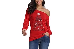 Women's Sexy Off Shoulder Christmas Top