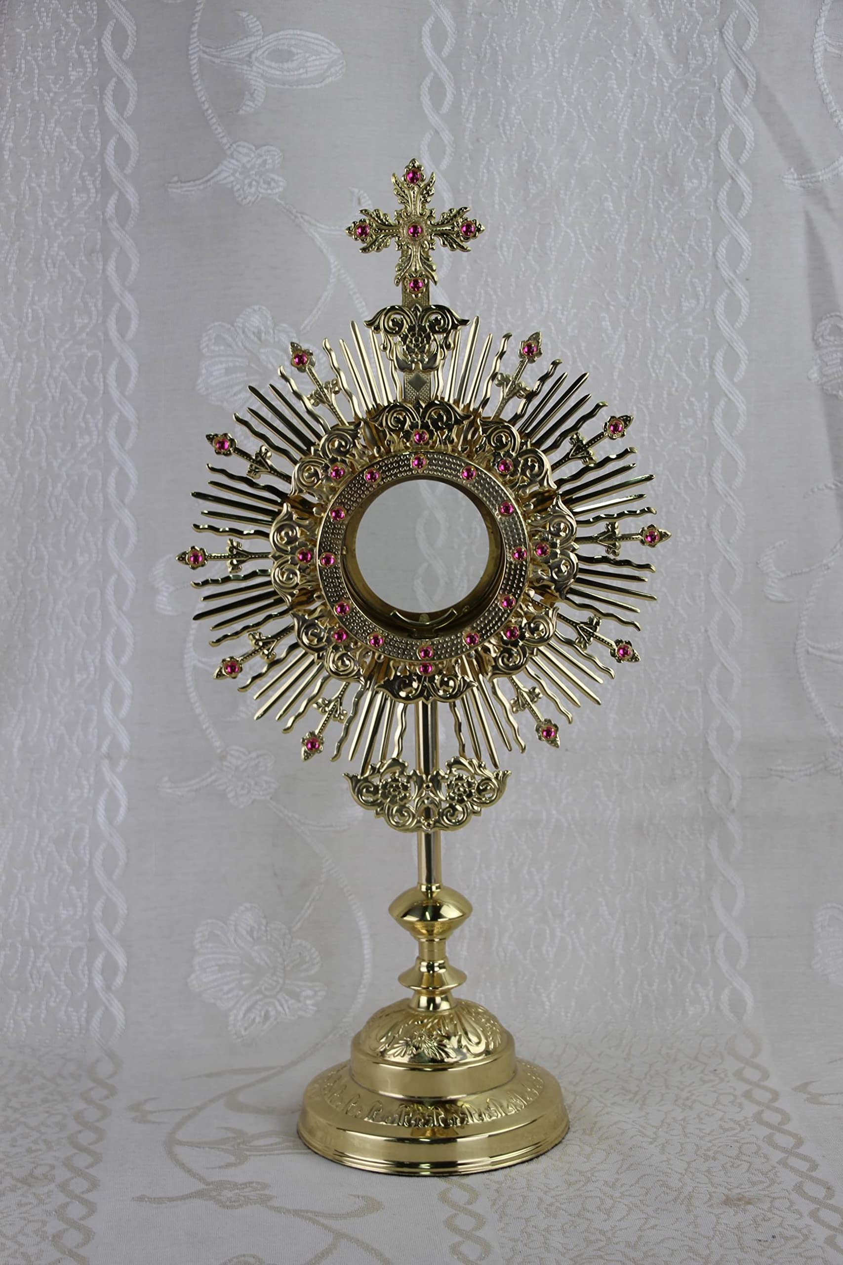 Ornate Brass Monstrance Reliquary for Catholic Church Mass Altar 20.08"H X93