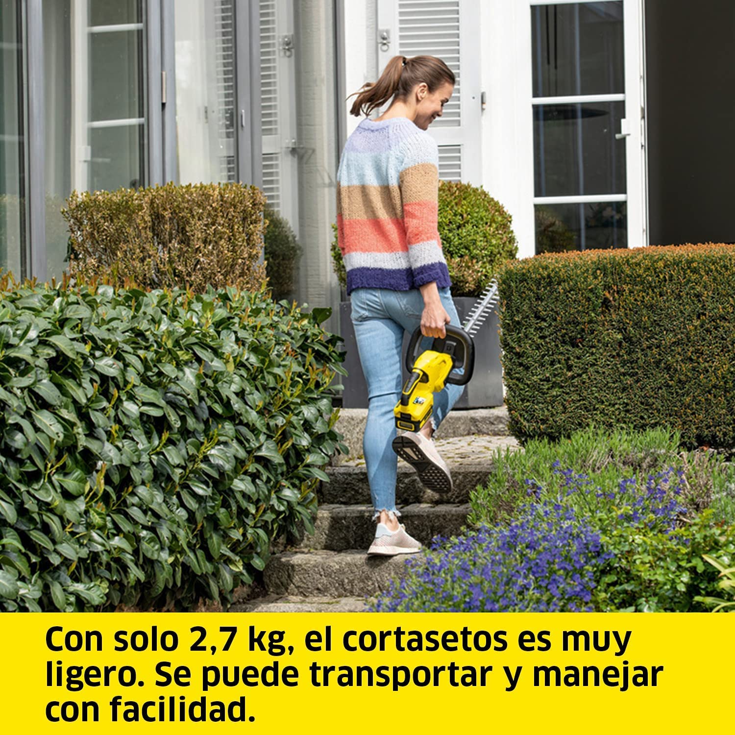 KÄRCHER 18 V Cortasetos HGE 18-45, Largo de Corte: 45 cm, ‎Cuchilla de Corte de Diamante, Peso: 2,68 kg, sin Cable, Potencia: máx. 250-500 m, Compatible con batería 18 V, batería no incluida