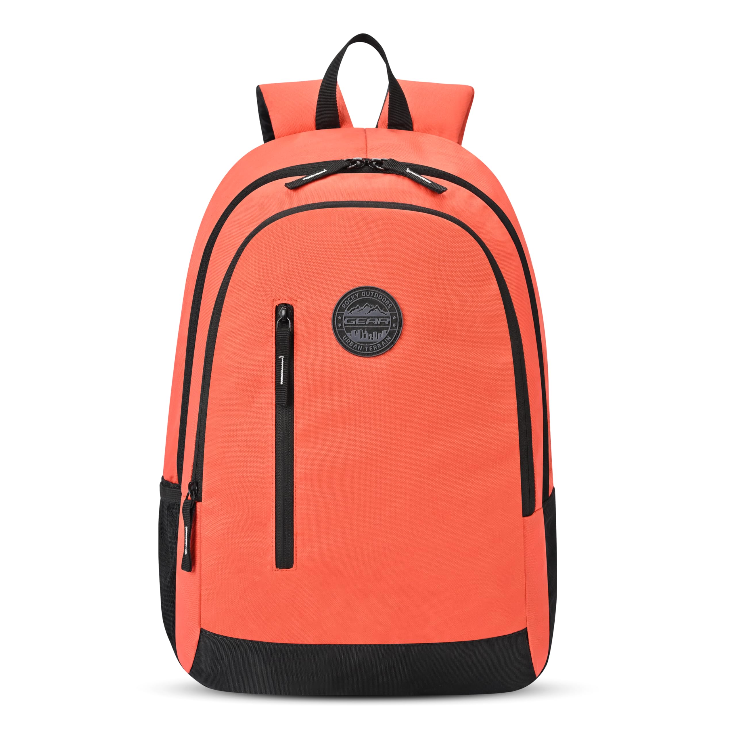 Eco4 19L Small Water Resistant School Bag/Casual 4 Compartment Backpack/Travel Daypack/Kids Bag/College Bag for Boys/Girls/Men/Women (Orange-Black)-image-34