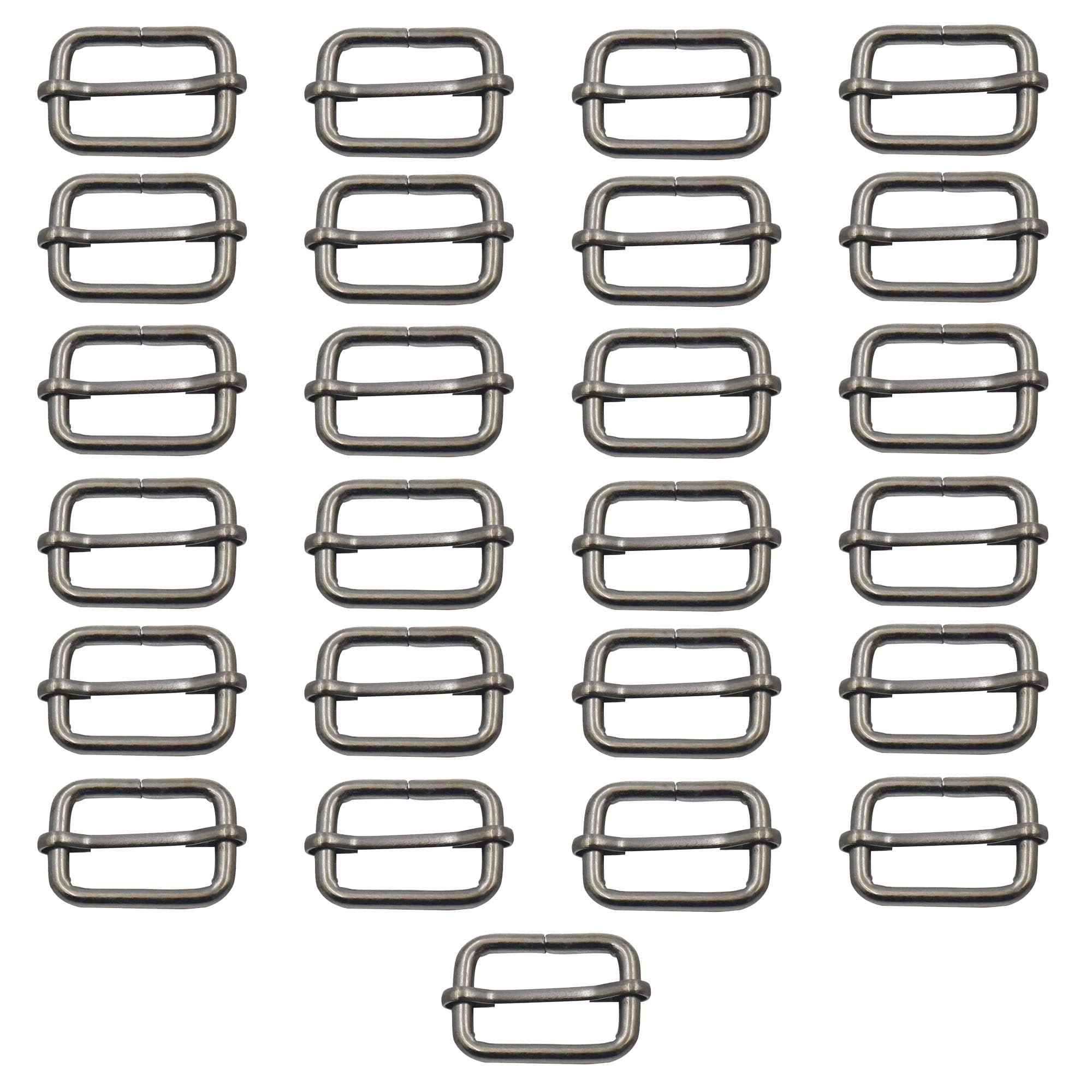 Trimming Shop 38mm Triglide Gunmetal Slider Buckle for Webbing Straps, Backpack, Fasteners Strap, Pet Collars and Bag Accessories, Durable, Lightweight, Pack of 25