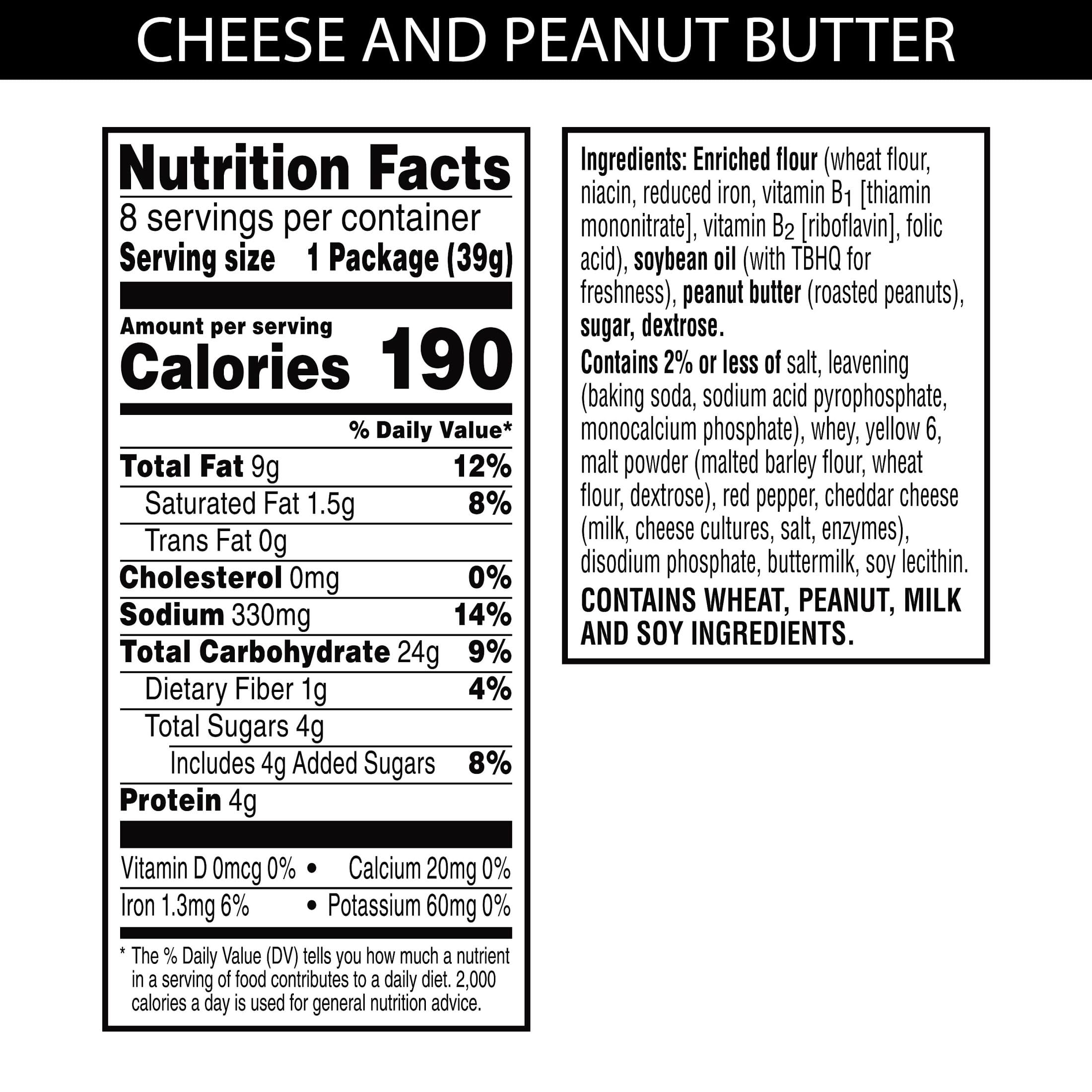 Austin Cheese Crackers with Peanut Butter (6 Sandwiches Per Pack), 8-Count Packages (Pack of 12)