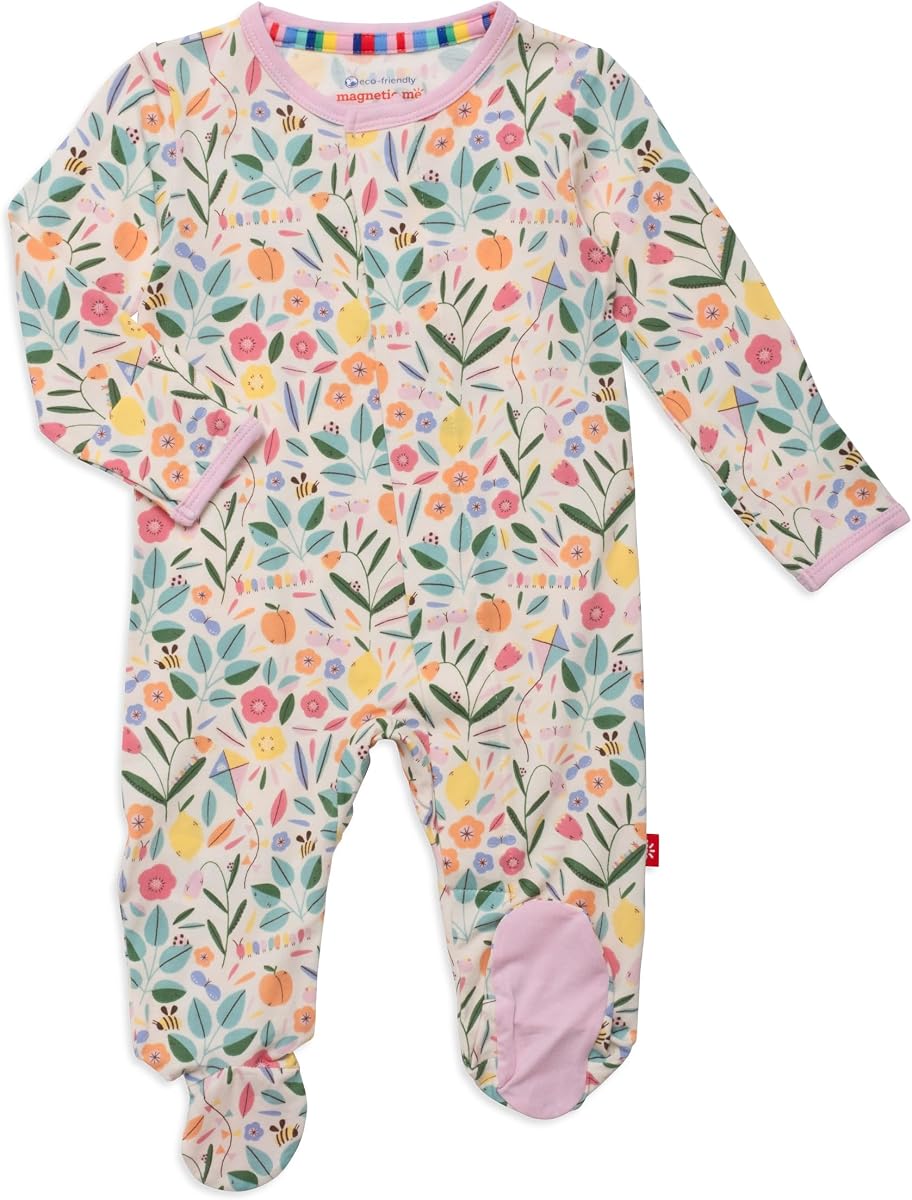 Magnetic Me Niñas Modal Pijama Magnético para Bebé | Tejido Modal Suave Sedoso | Tallas Disponibles de Durmientes para Bebé - 24M