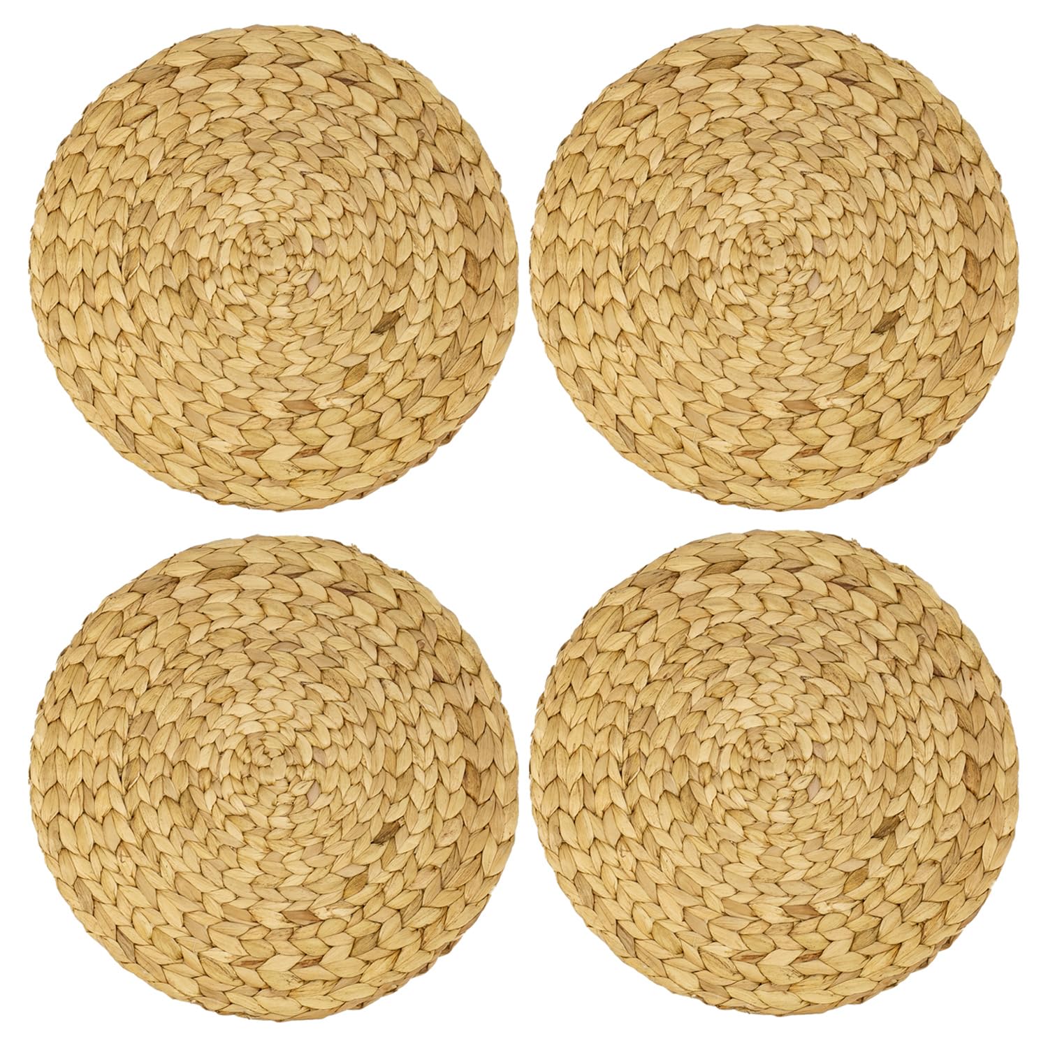 Set di 2 tovagliette rotonde in vimini da 14,9, tovagliette intrecciate, tovagliette decorative da tavola, tovagliette in paglia naturale vintage Boho, stoviglie - Italia