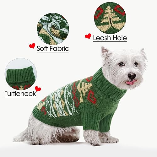 Miniatura 3 de PUMYPOREITY Suéter de Navidad para perro, suéter cálido para perro de tamaño grande, suéteres de cuello alto para perros grandes, traje de Navidad
