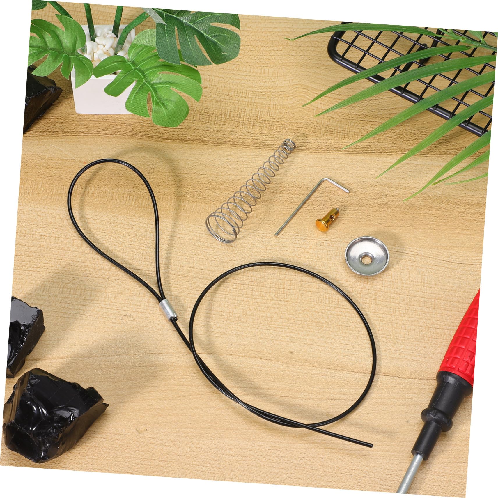 Gatuida Pestillo de Puerta Cable y Resorte de Tracción, 2 Juegos de Accesorios para Puertas de Acero Inoxidable y Pvc, Adecuado para Cierre y Apertura Segura