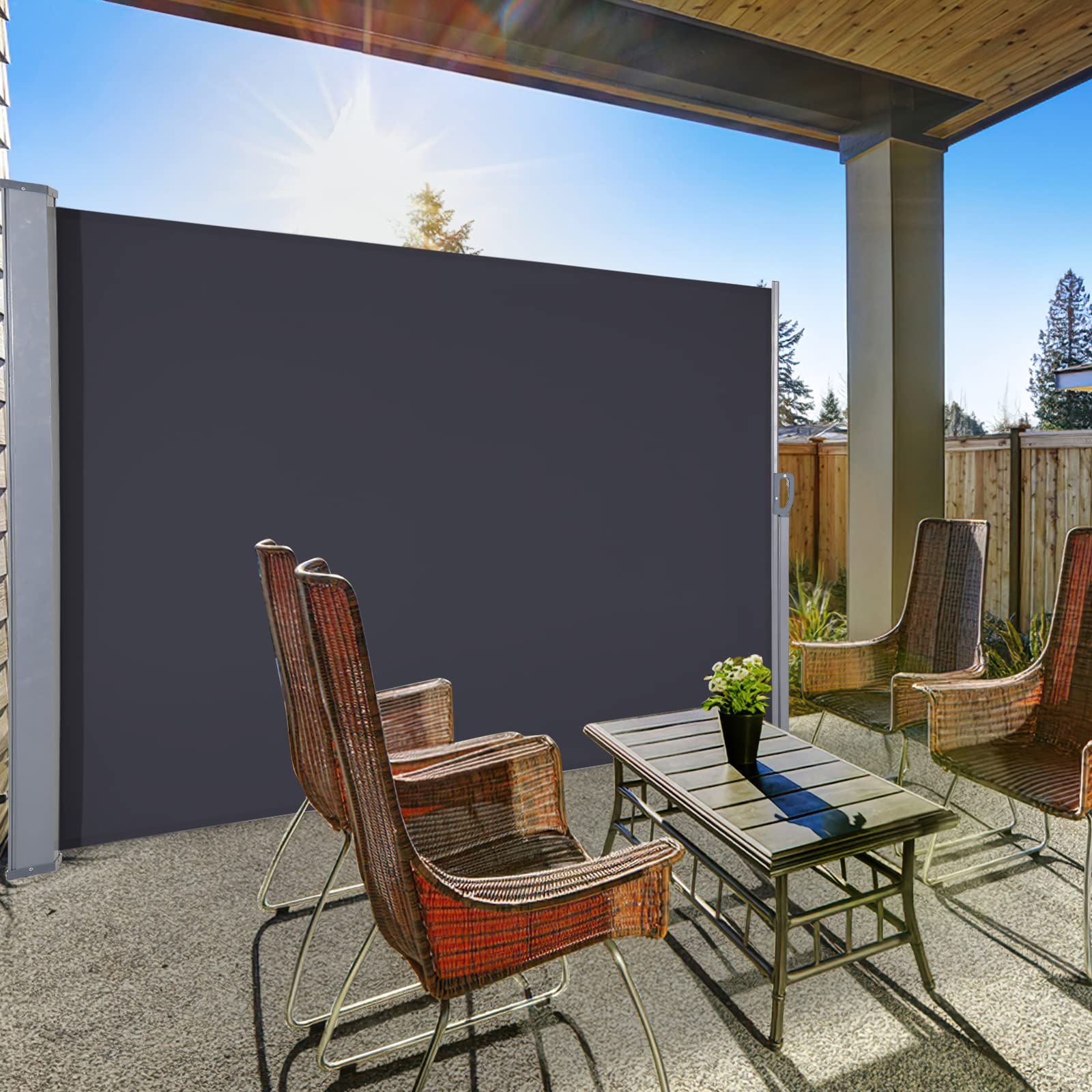 Buy 55'' x118'' Retractable Side Awning, Patio Retractable Side Screen