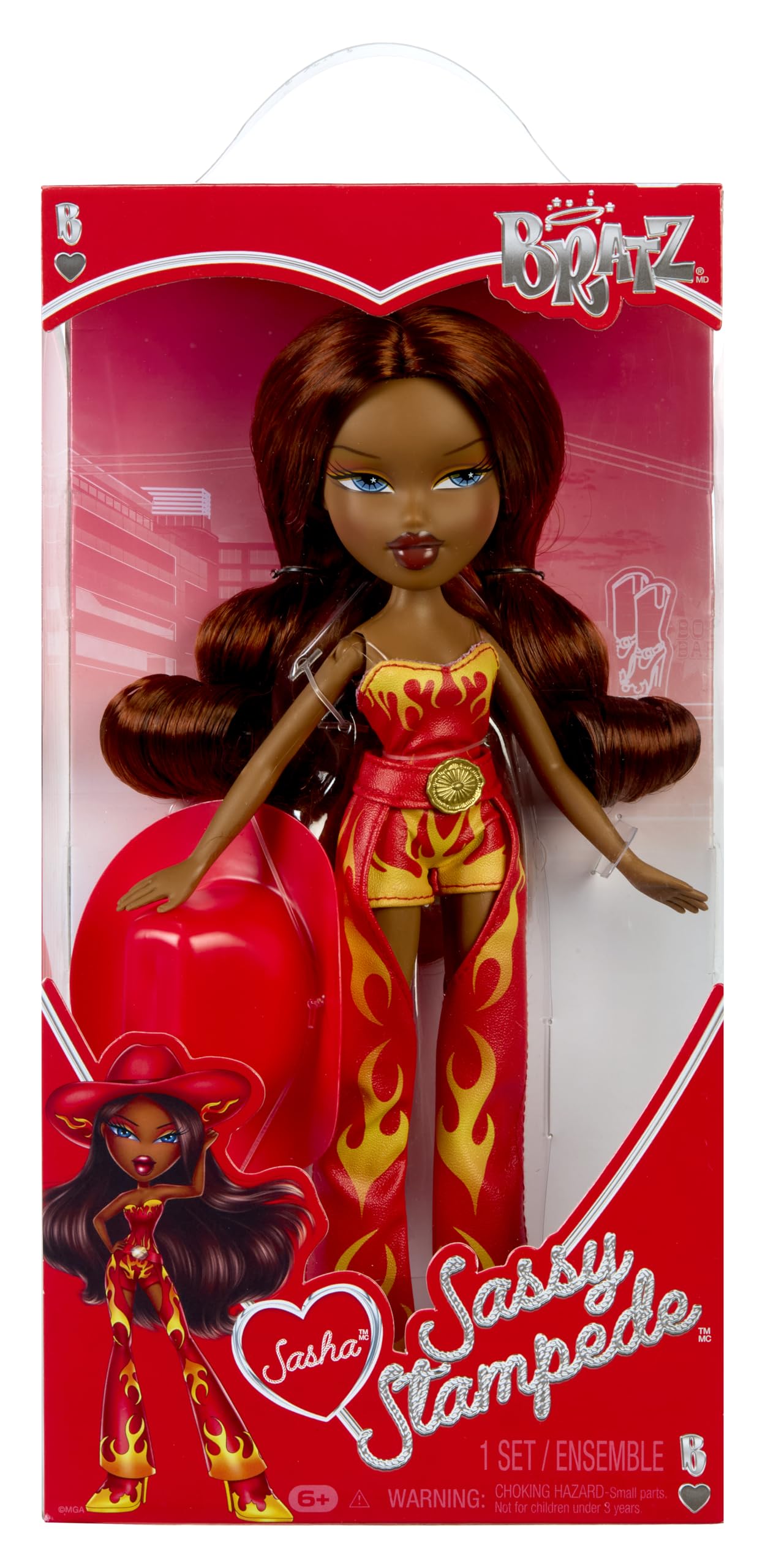Bratz Sassy Stampede Sasha - Collectable Fashion Doll - Western Cowgirl Style Doll with Outfit and Accessories