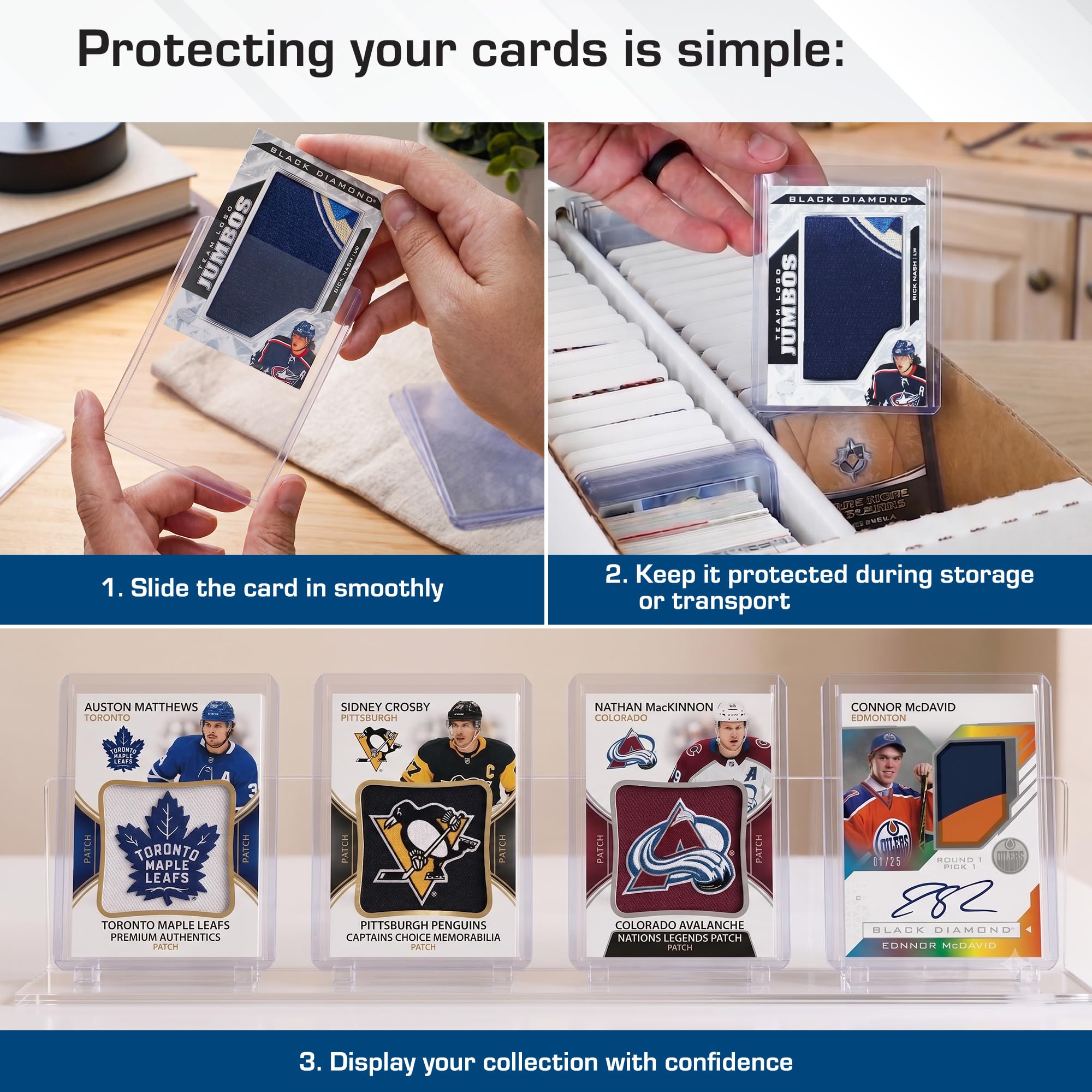 BCW Porte-cartes épais pour cartes de collection et cartes à collectionner | Pour cartes de relique, patch et cartes en jersey | Porte-cartes de protection en plastique rigide (168 pt. / 4,25