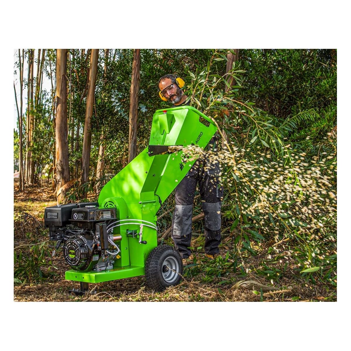 VITO – Broyeur de végétaux Thermique 15CV - 3 Lames de Coupe - Branches Ø10cm Max Démarrage électrique Moteur 4T Poignées