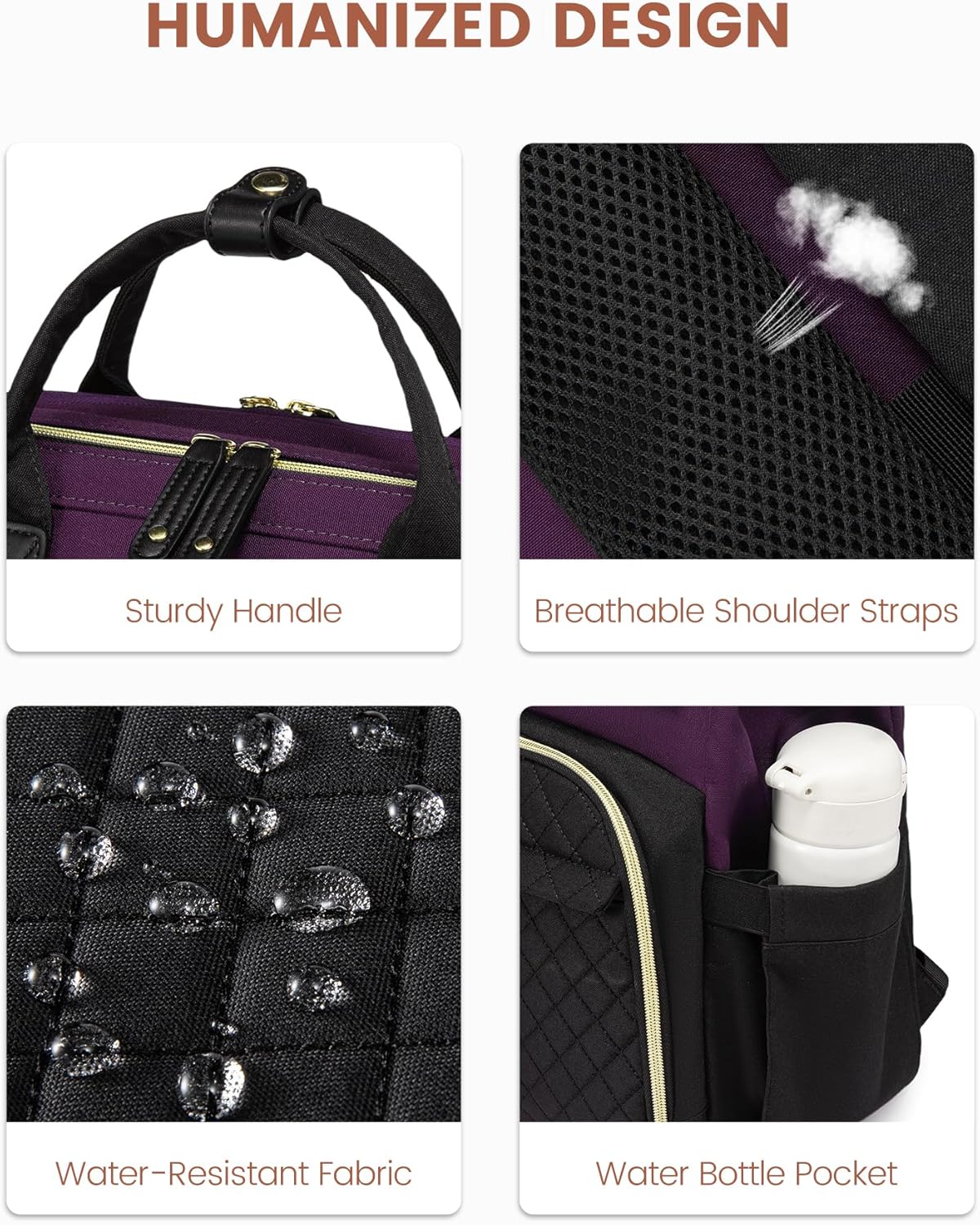 LOVEVOOK Laptop Backpack for Women, 15.6'' Waterproof Nurse Bag Teacher Work Backpack Purse for Women, Travel Computer Backpack for College Office Business Ladies - Image 8