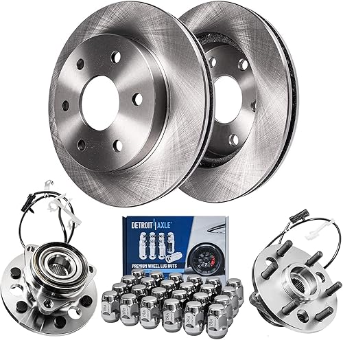 Miniatura 24 de Detroit Axle - Rotores de freno delantero para Jetta Volkswagen Beetle Golf GTI Rotores de freno Frenos y rotores de repuesto: Rotores de 11,34"