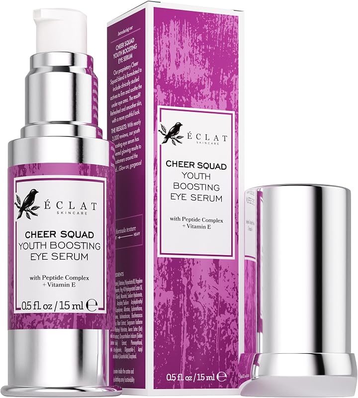 Eclat Skincare Eye Serum with Hyaluronic Acid - Hydrating Formula for Wrinkles, Fine Lines, Crow’s Feet & Eye Bags – Lightweight Serum for Dark Circles and Puffiness – Firming & Brightening 0.5 fl oz