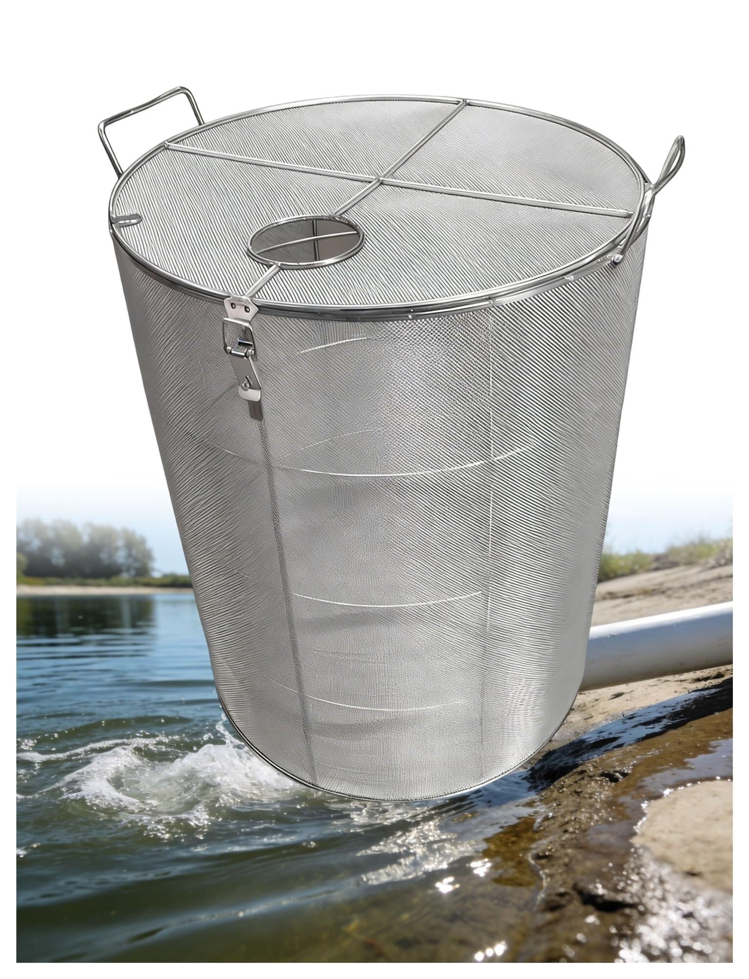 Pantalla de filtro de bomba sumergible, malla protectora de estanque y cubierta de sumidero de agua, protección para tanque séptico, 45 x 70 cm, protector resistente para gestión del agua limpia