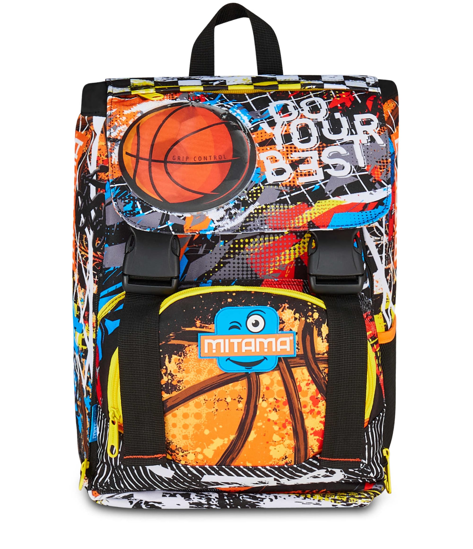 Mitama Zaino Estensibile 4 Zip, DOUBLE BALL, Arancione, Maxi Capienza, Doppio Scomparto, Schienale Preformato, Bambino, Scuola Elementare
