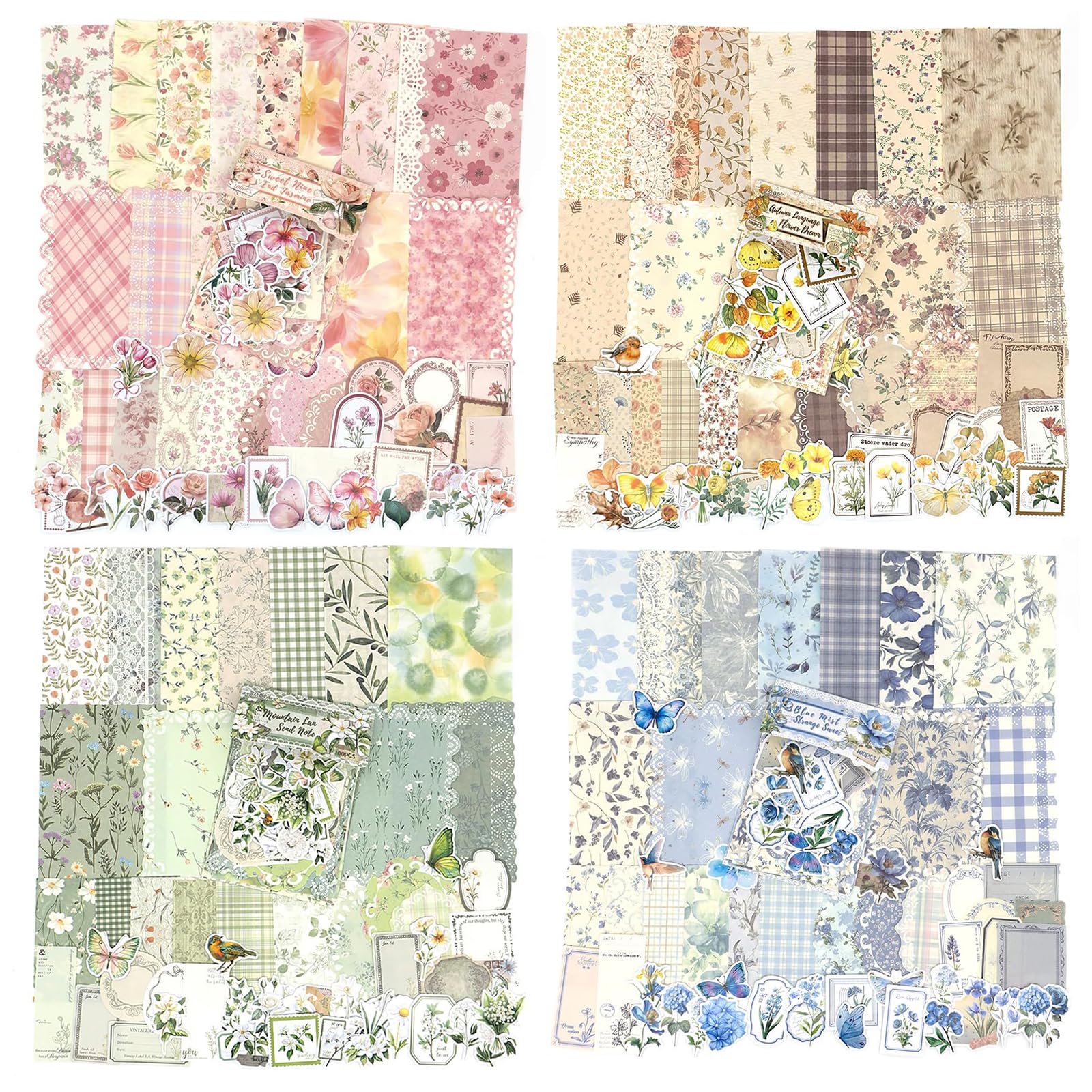 Nymora 400 Pcs Scrapbook Supplies & Journaling Supplies, Decoupage Paper Sheets Kit with Journaling Stickers for Adults, Stickers for Journaling, Retro Scrapbooking Supplies for Mixed Collage Card