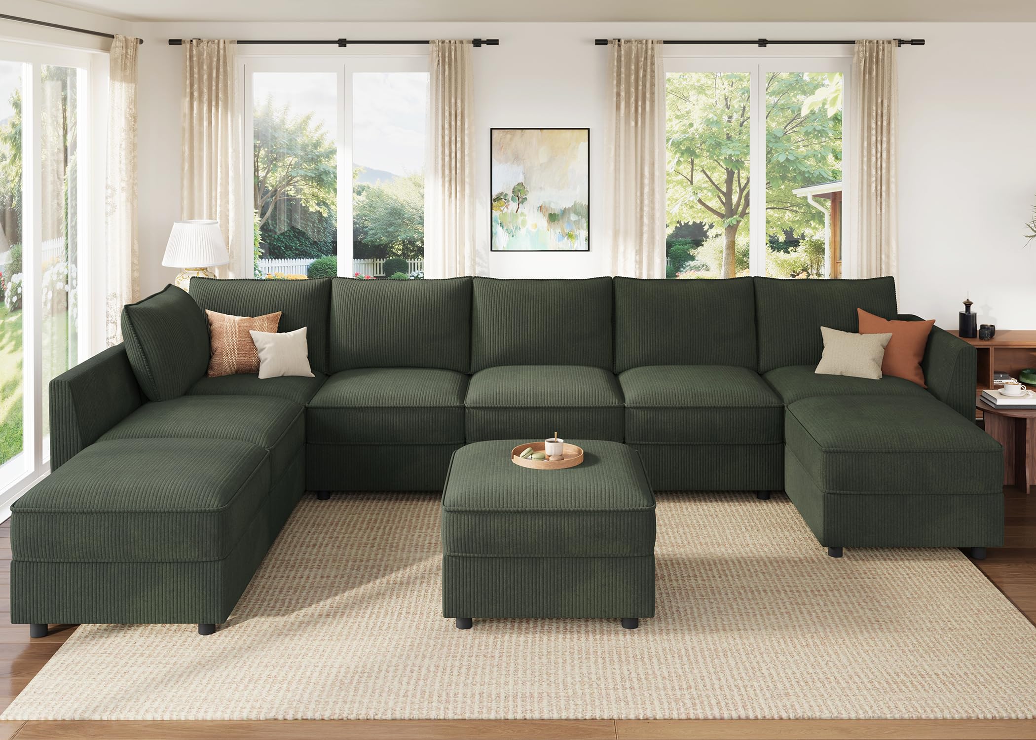 HONBAY Modular Sectional Sofa with Storage U Shaped Couch