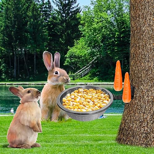 Miniatura 4 de DEALSGOGO Comederos extraíbles para ardillas para exteriores, alimentador de ardillas de metal para alimentar maíz, regalos de ardilla, fácil de