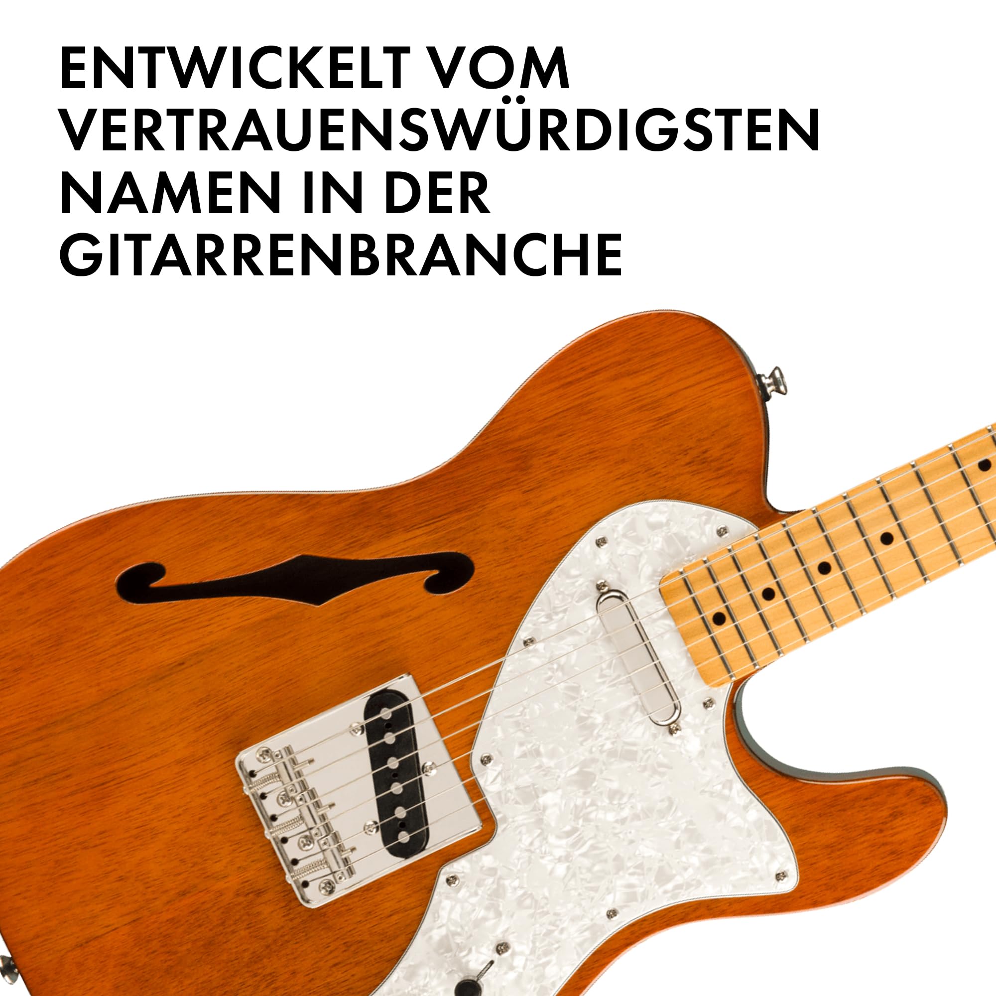 Squier by Fender Classic Vibe 60s Telecaster Thinline, E-Gitarre, Semi-Hollow, Ahornhals, Single-Coil Pickups, Elektrogitarre für Anfänger und Profis, Natur, Vintage-Stil