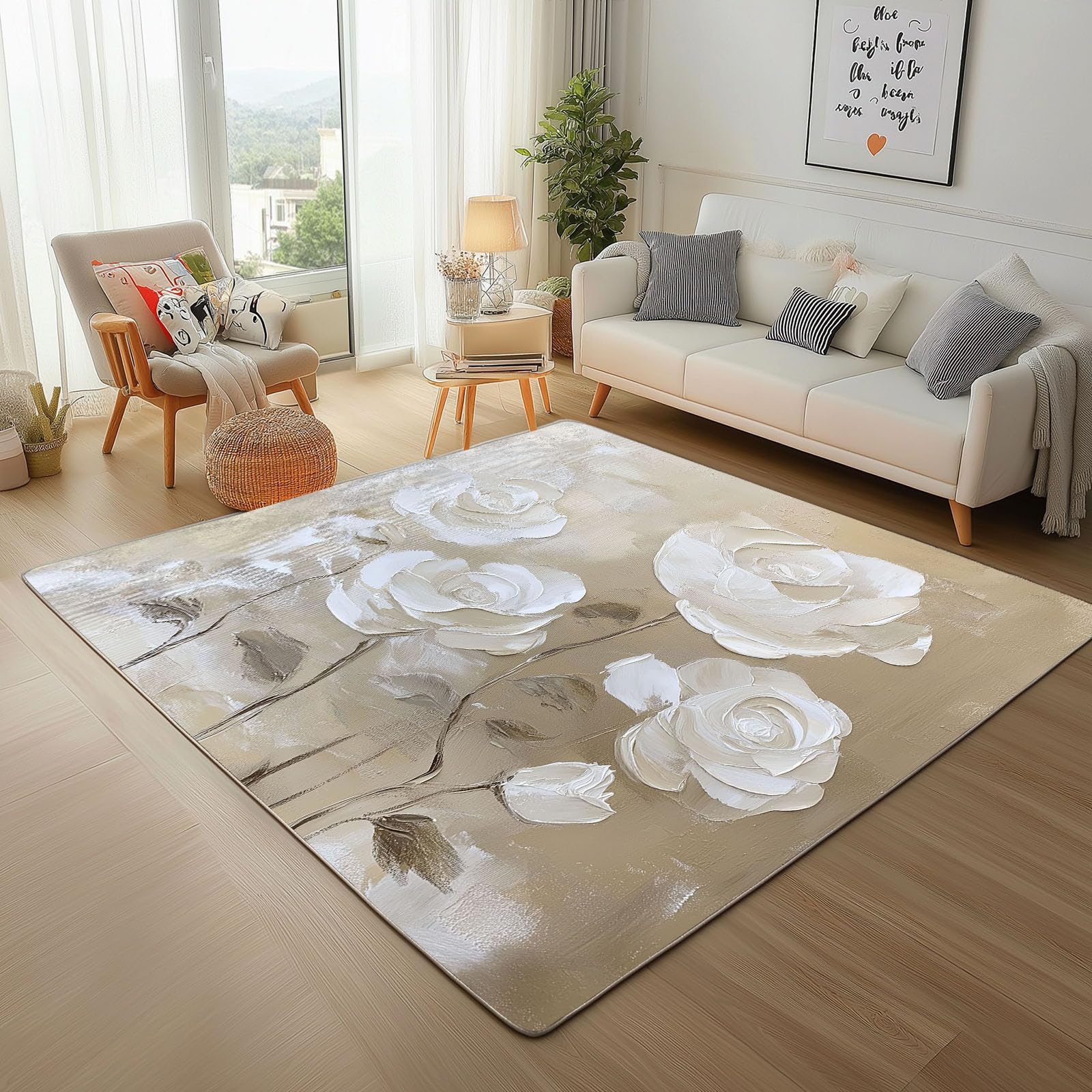 Tapis lavable antidérapant 160x230cm fini les poils partout dans le salon