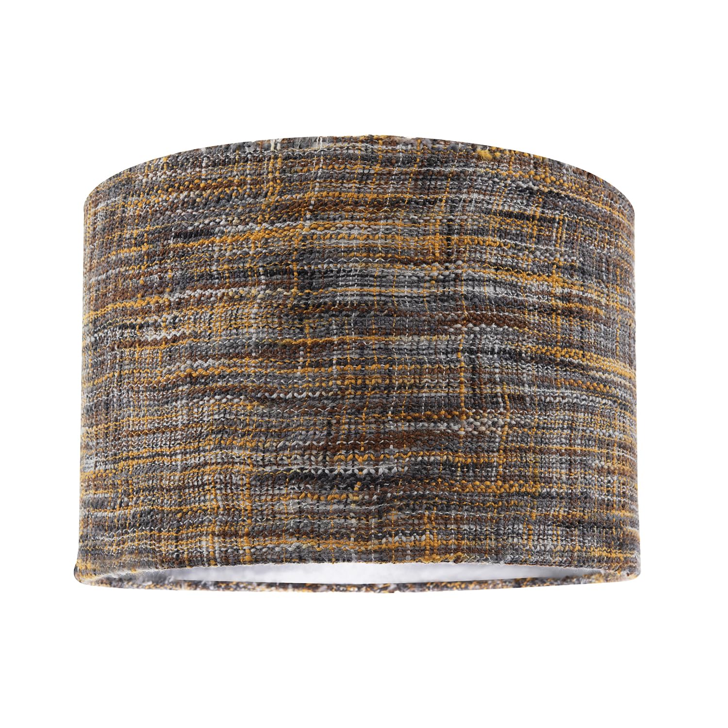 Happy Homewares Burgundy/Grey Vintage Lined Linen Fabric Lamp Shade In Mustard And