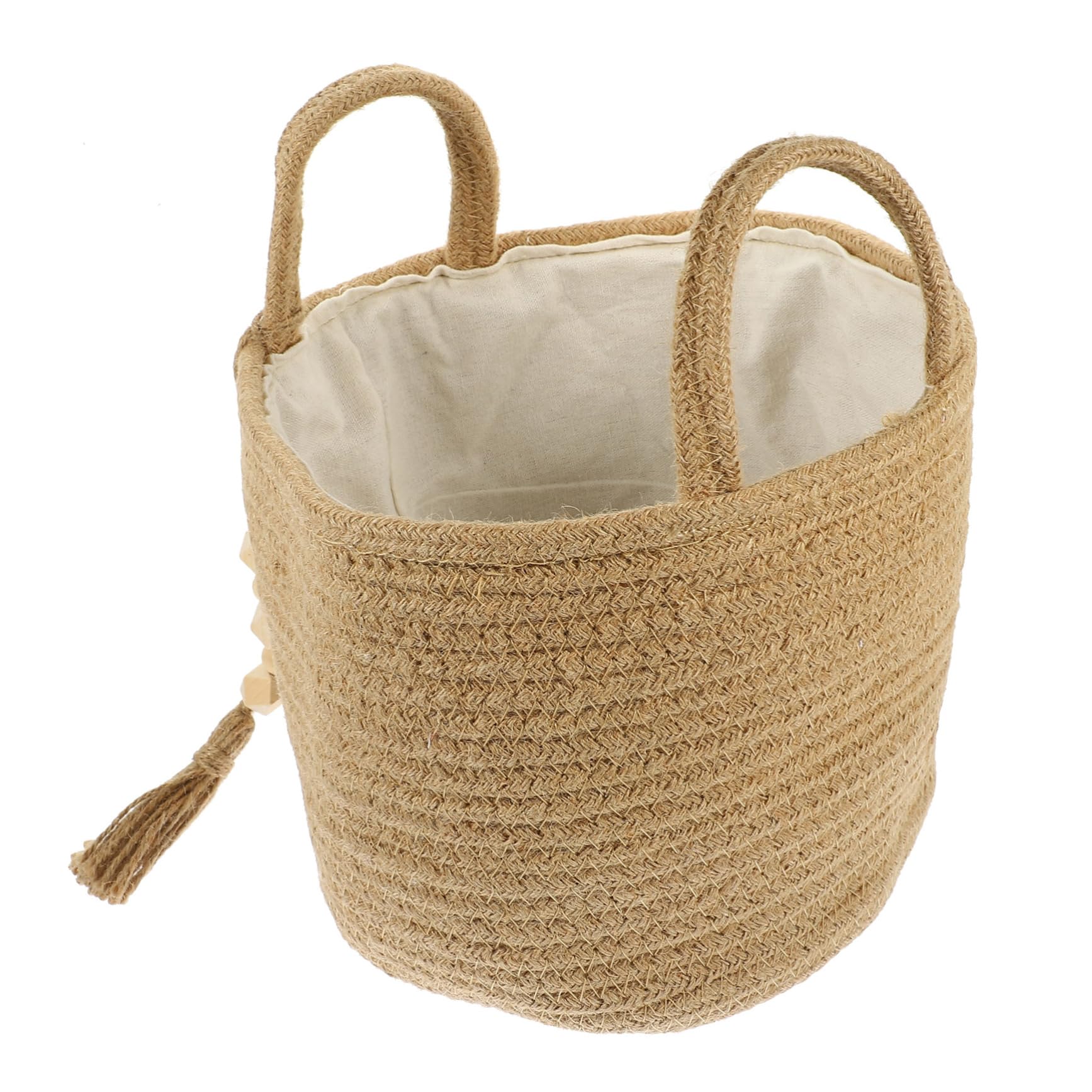Cabilock Cesta Forrada De Yute Ropa Cesta De Cuerda De Algodón Asa Para Organizar Artículos Dormitorio o Sala De Estar
