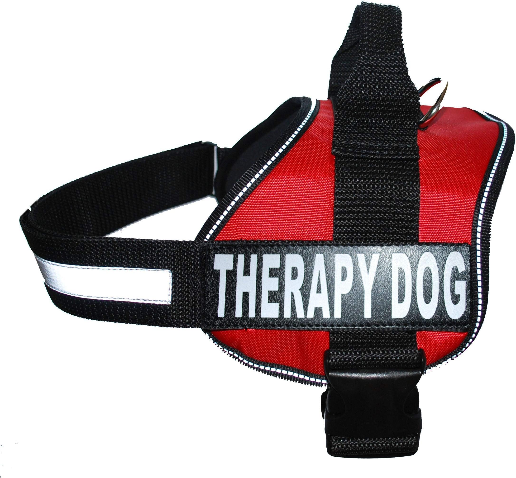 Therapy Dog Harness Service Working Vest Jacket,Purchase Comes with 2 Therapy Dog Reflective Removable Patches. Please Measure Dog Before Ordering.