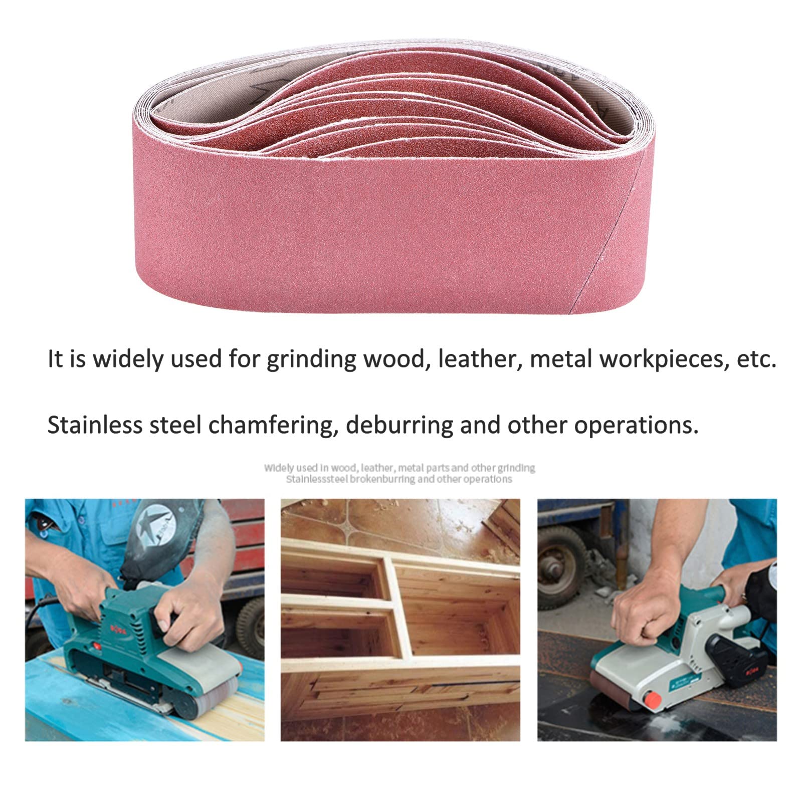 Bandes Abrasives Professionnelles 75 X 533 Mm - Lot De 5 Grains 40/60/80/120/180 - Papier Abrasif Haute Qualité Pour Ponceuse à Bande