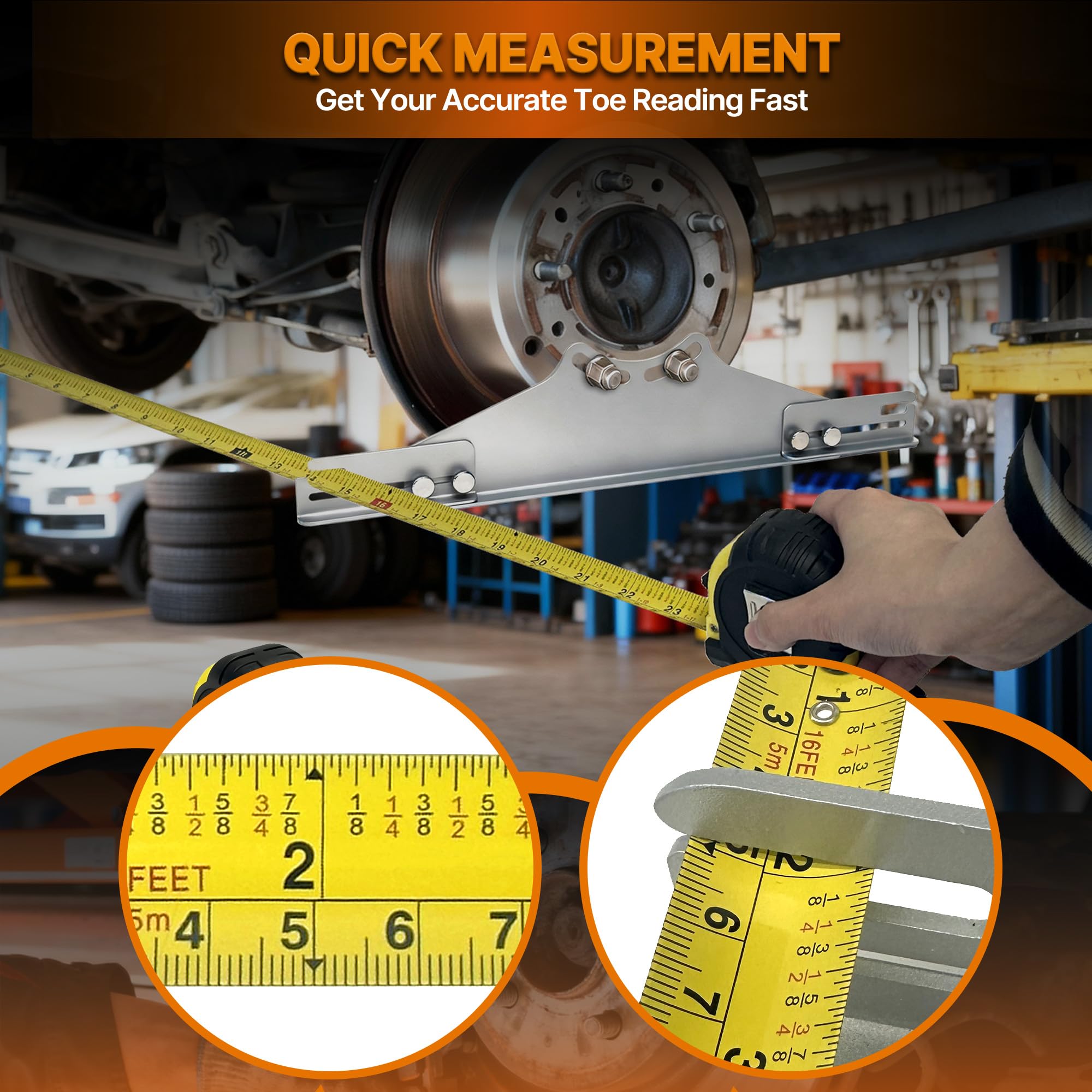 Strumento di allineamento delle dita dei piedi Strumento di allineamento delle ruote Automotive con 2 misure a nastro e 1 cercatore digitale dell'angolo fornisce misurazioni accurate di