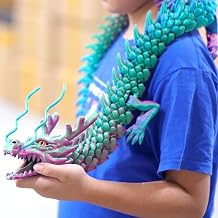 Large 3D Printed Dragon Toy XXL Animals 47.2 inch Super Long and Large Lacertid Figures Giant 3D Printer Dragon Egg Giant Fidget Action Figures Cool 3D Printing Gifts 47.2 inch-PG
