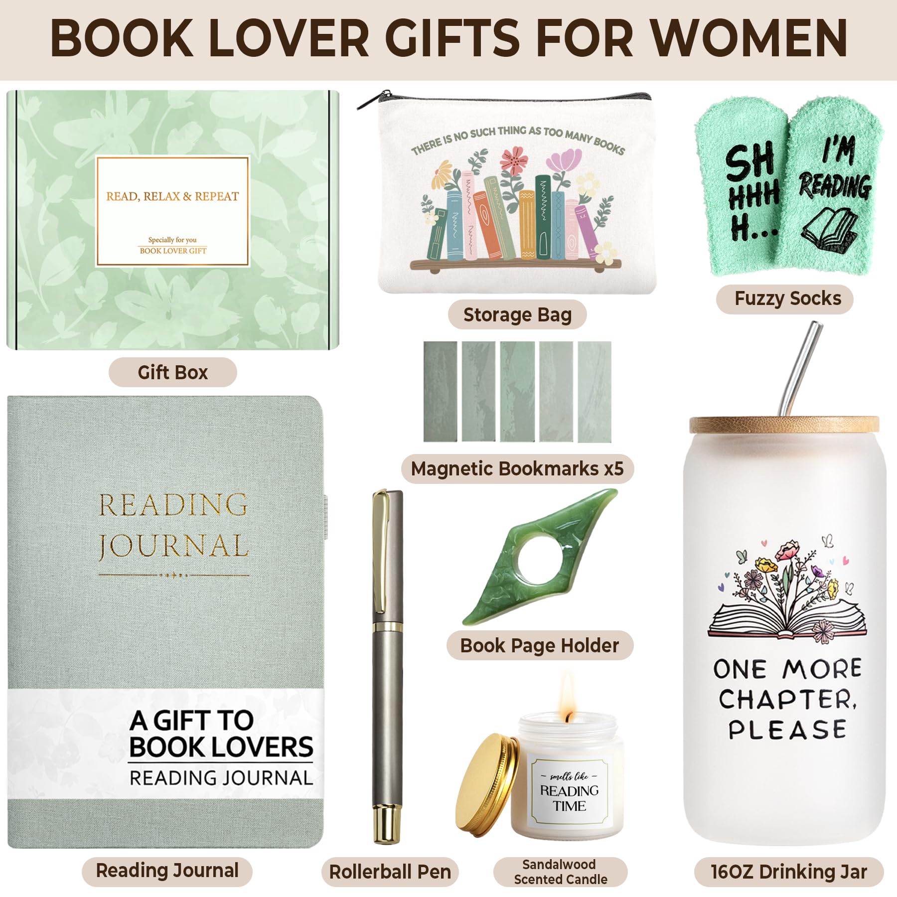 Book Lover Gifts for Women - Book Gifts for Book Lovers Bookish Gift Items - Reading Accessories Books Club Gift Readers Present for Bookworm Mom - Mothers Day Gifts