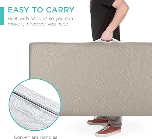 Miniatura 28 de Colchón portátil Best Choice Products de 4 pulgadas plegable, Poliuretano, Gris Gris,Azul medianoche,Negro (Onyx Black),Seafoam,gris topo