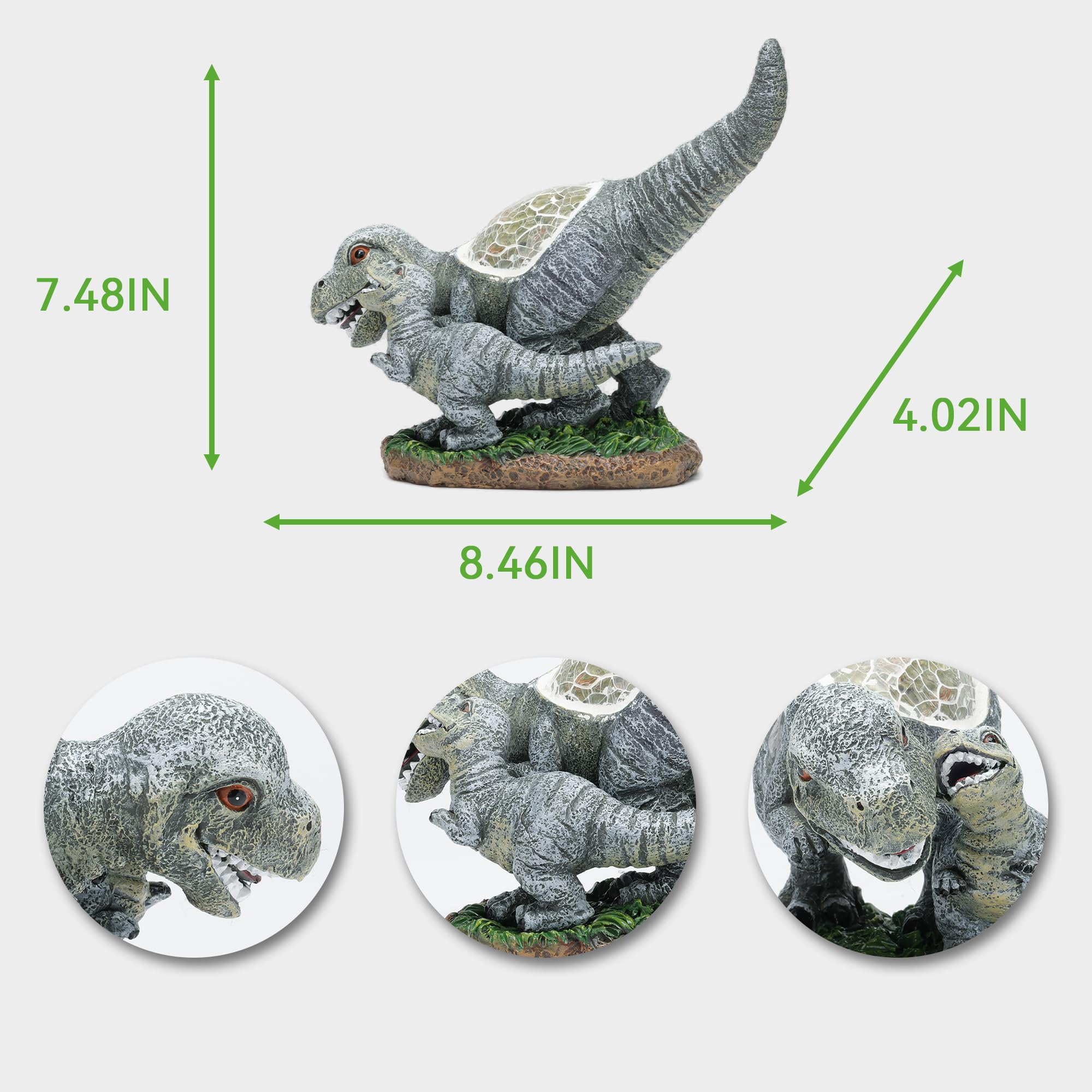 Yililay Miniatuur Dinosaurus Beeld – Hars – 12,8x16x5,2 Cm – Tuinmuur Decoratie – Open Deur Design