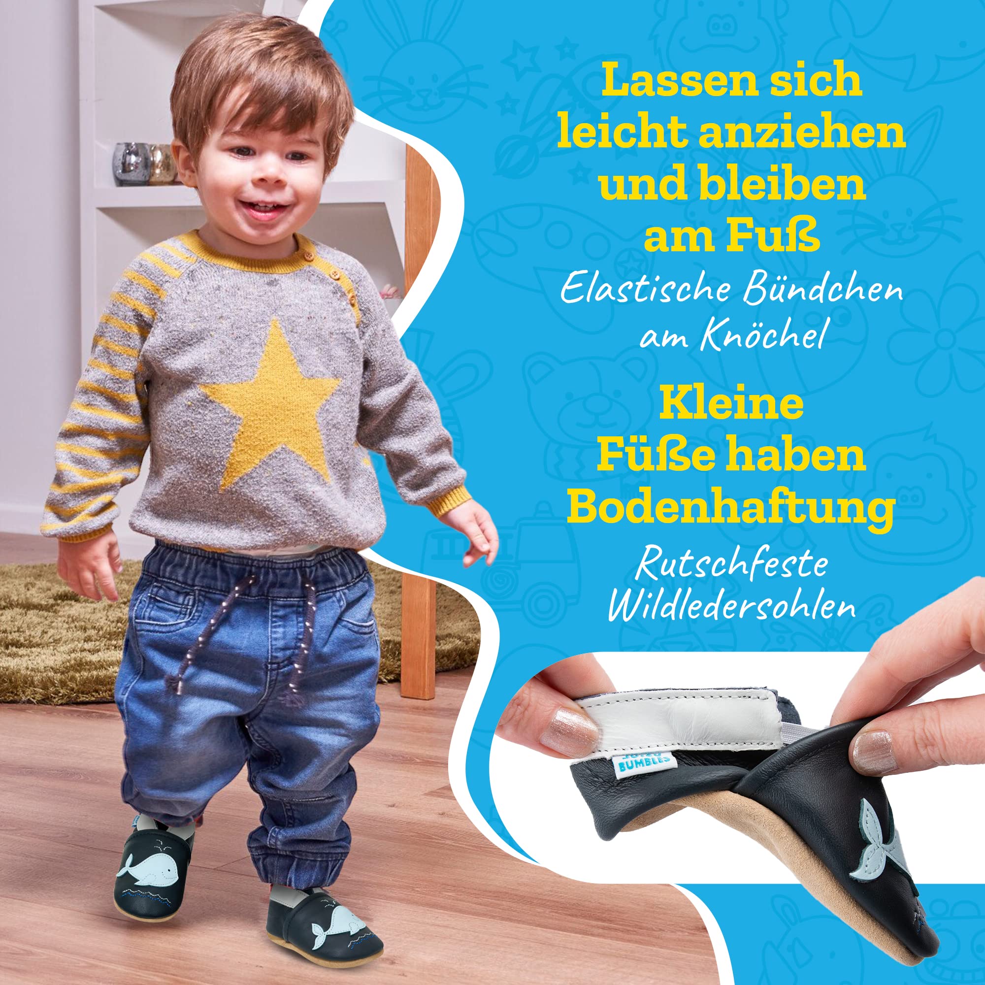 Krabbelschuhe Baby Lauflernschuhe Mädchen Jungen Hausschuhe Baby Schuhe Babyschuhe Weicher Leder mit Wildledersohlen Lederschuhe Kleinkind 0-6 Monate 6-12 Monate 12-18 Monate 18-24 Monate 2-3Y
