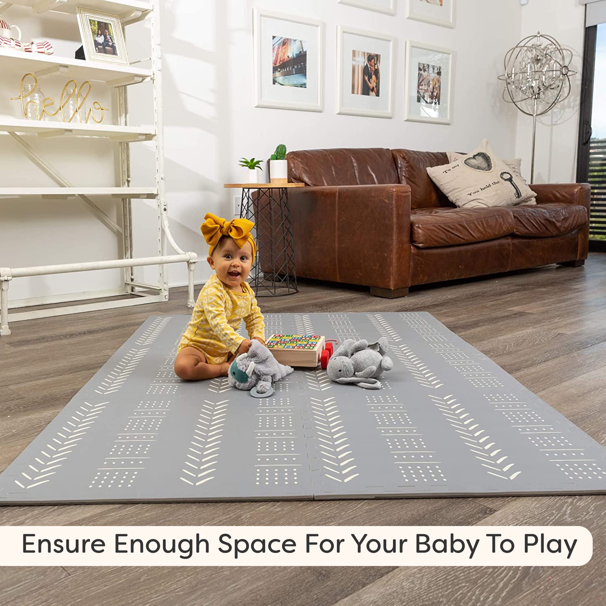 Foam Baby Play Mat Tiles Soft, Thick, NonToxic Foam Covers 6 ft x 4