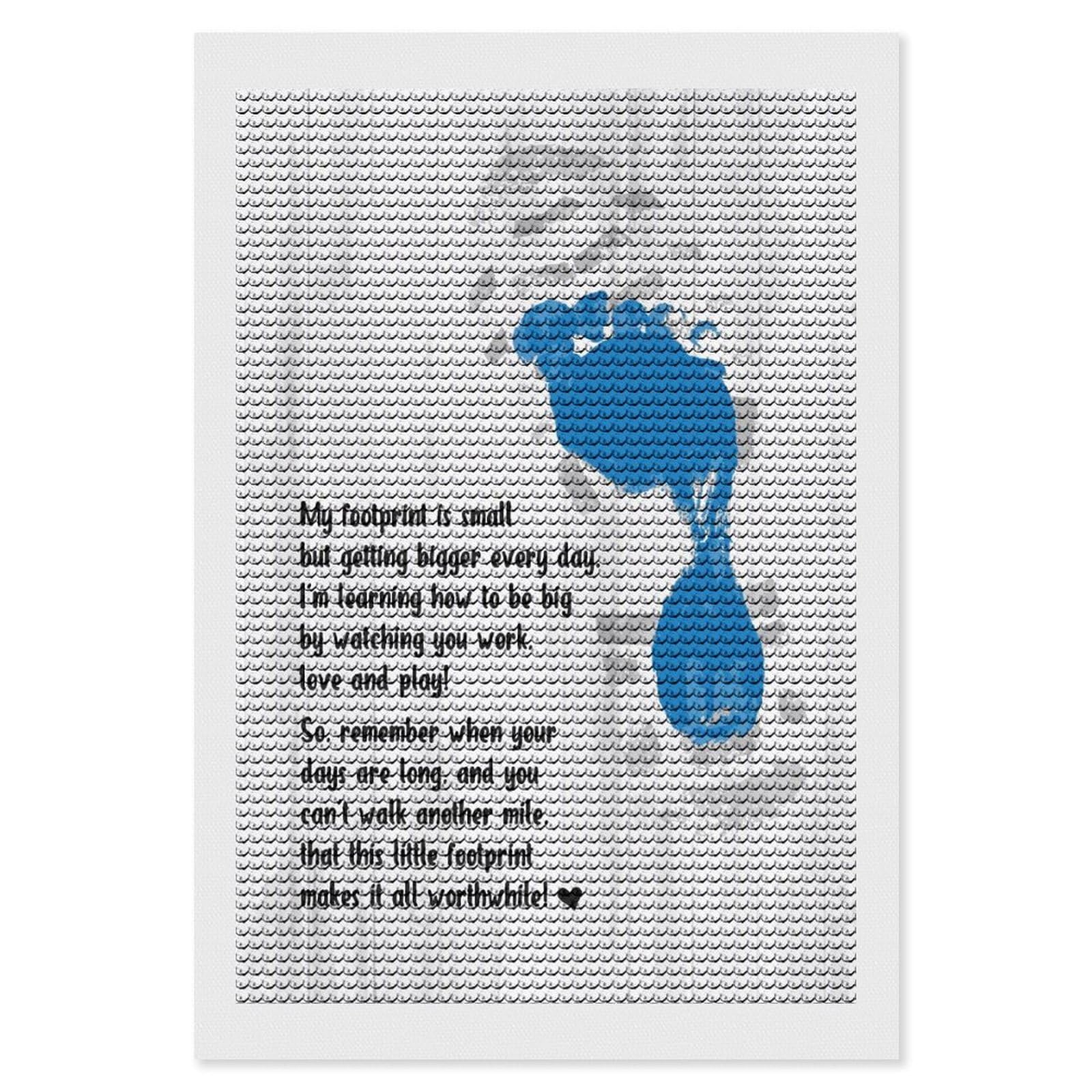 Junmoney Gift for Dad from Kids Diamond Painting Canvas Kit 8"x12", Adhesive Canvas, Christmas Gift, Full Kit Included, Thoughtful Present