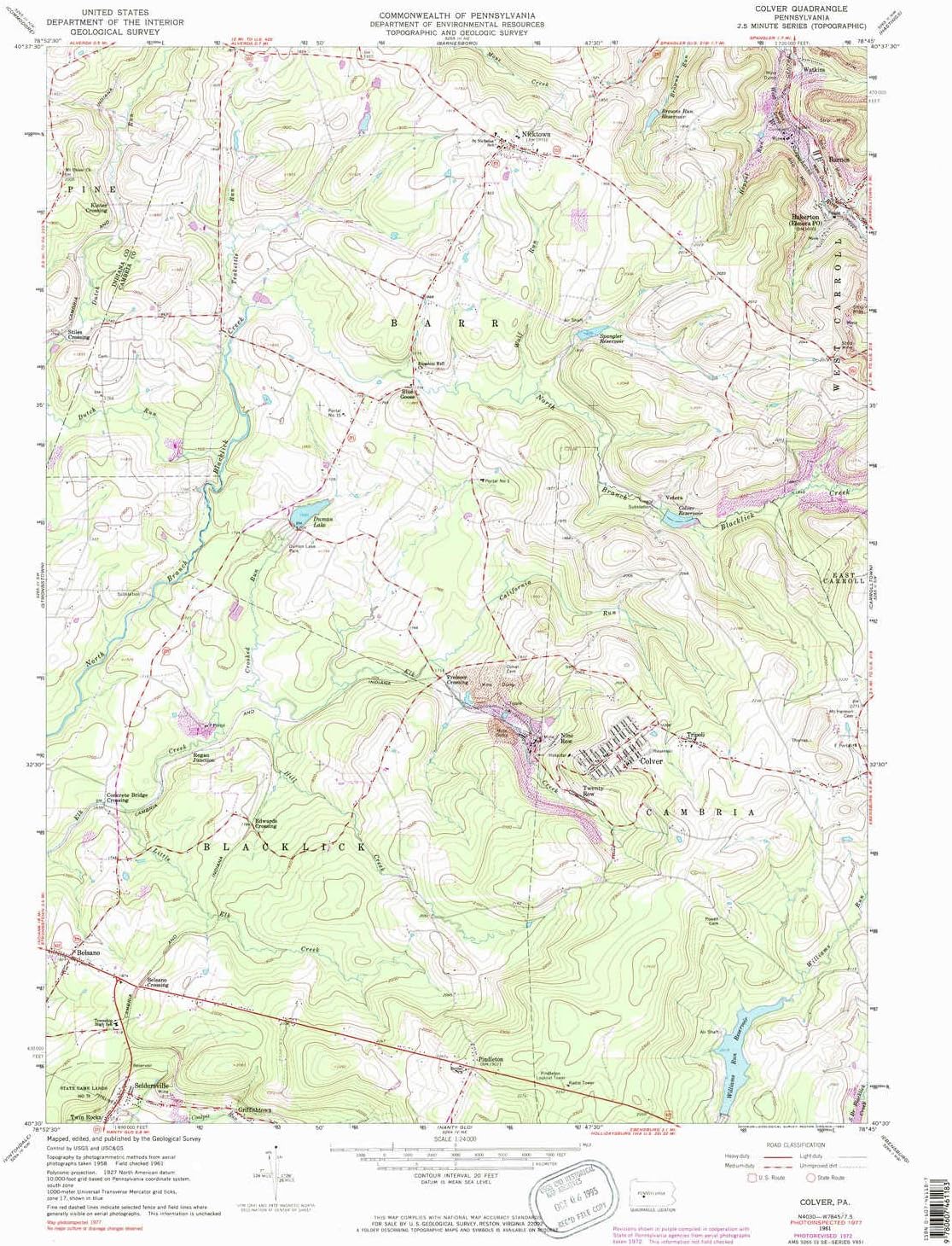 YellowMaps Colver PA topo map, 124000 Scale, 7.5 X 7.5