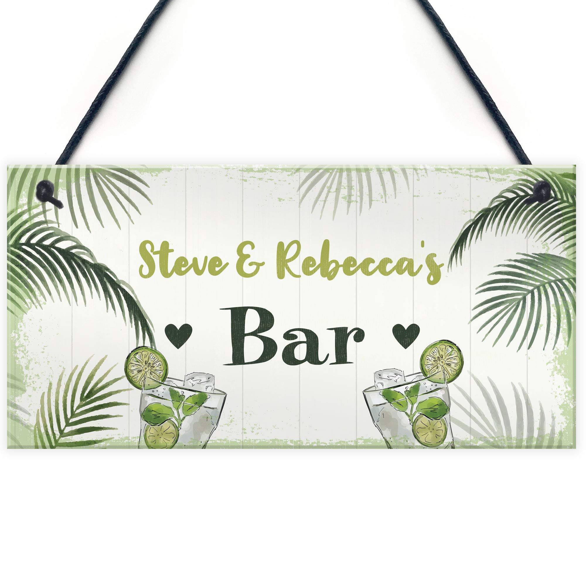 Red Ocean Novelty Bar Sign Personalised Tropical Sign Home Bar Pub Sign Alcohol Gin Beer Gift