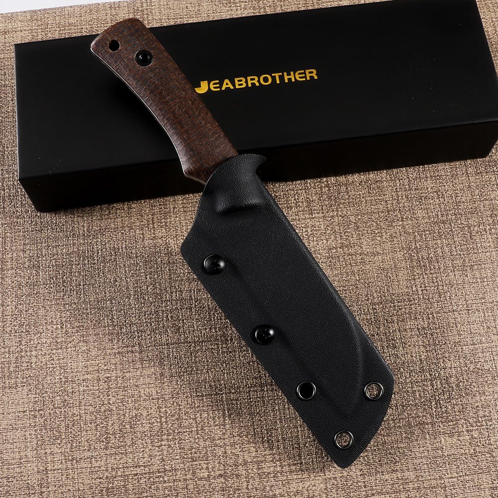 JEABROTHER Robustes Allzweckmesser aus DC53 Stahl mit Micarta Griff für Outdoor-Aktivitäten und Hausgebrauch