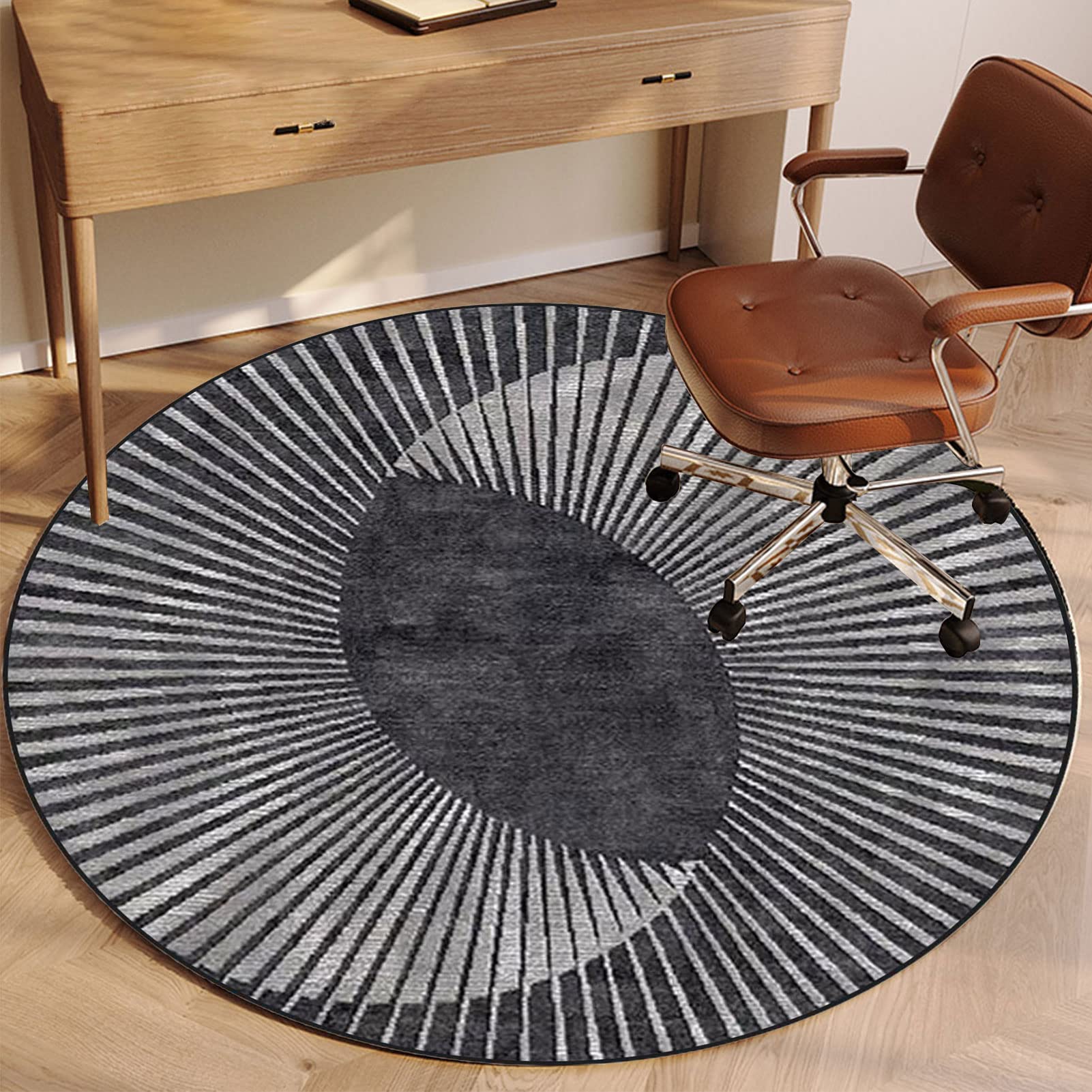 EYZO Chair Mat Round 140 cm - Office Chair Mat For Carpet And Hardwood Floor Gaming Chair Mat - Floor Protector Mat Carpet Protector Chair Mat - Decorate Office, Living Room, Bedroom, Gaming Room