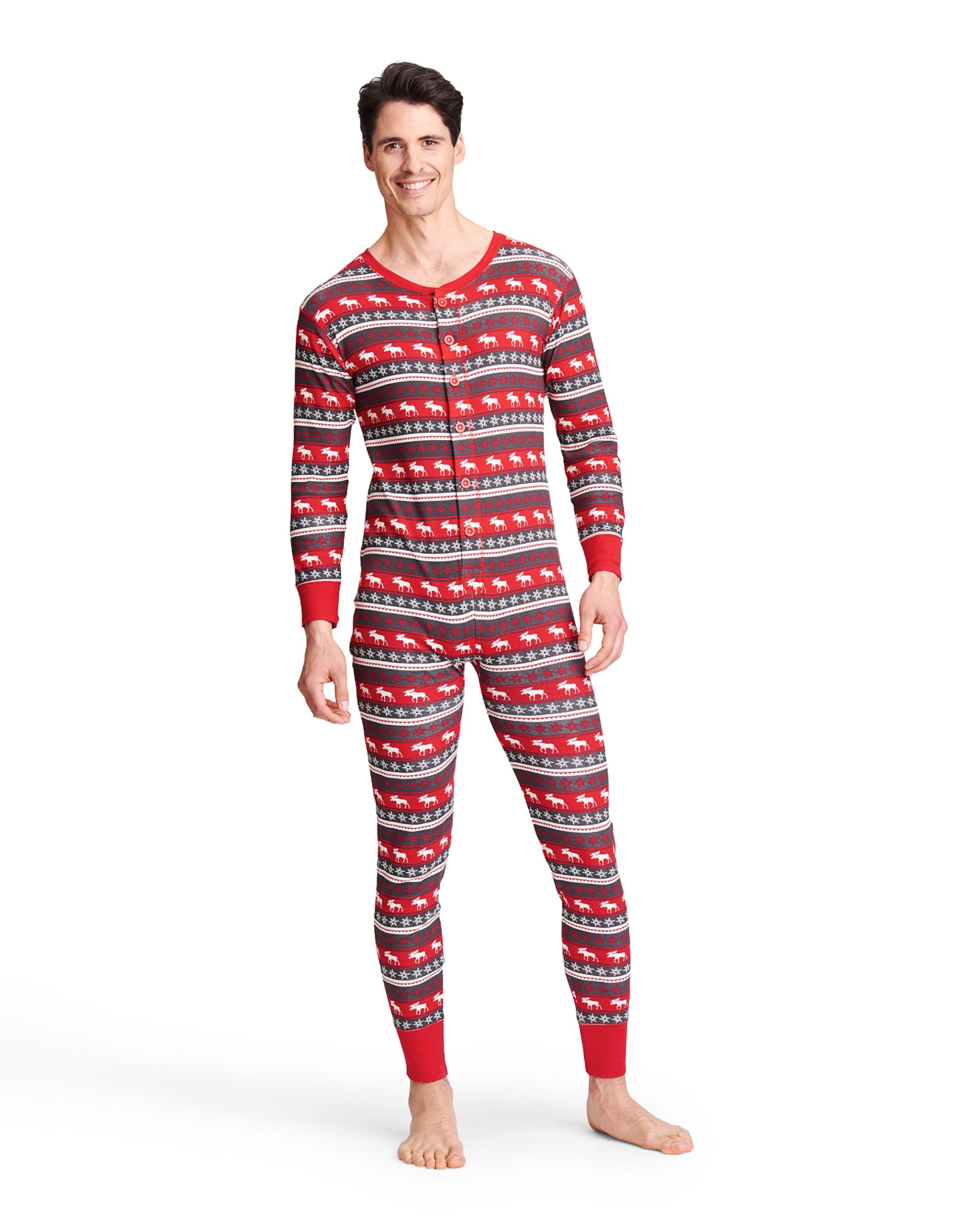 Little Blue House By Hatley Fair Isle Bear & Moose Family Union Suits Sleepwear