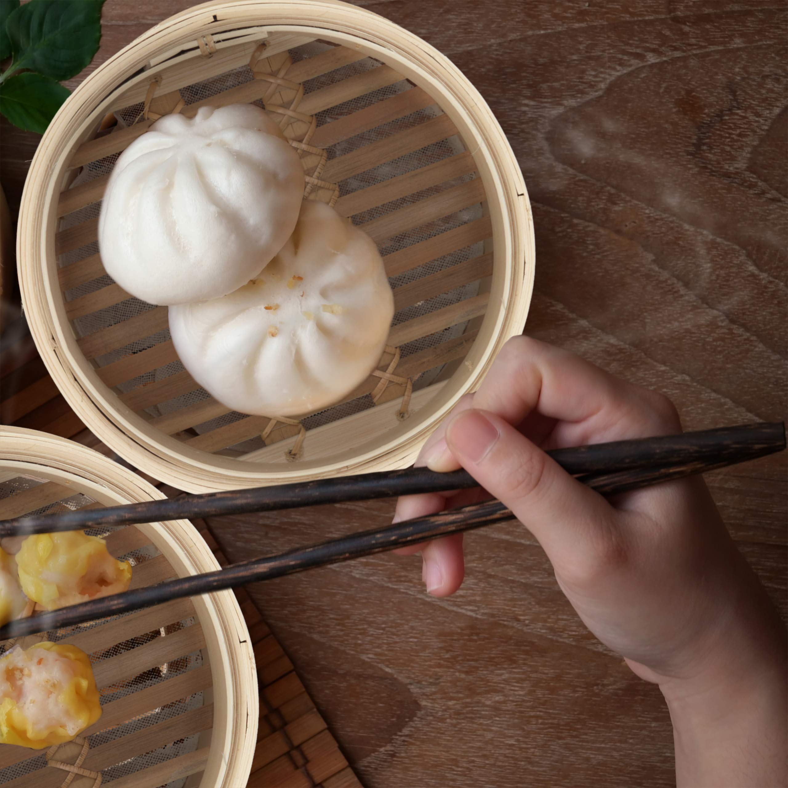 Relaxdays Bambus Dampfgarer, asiatischer Dmpfkorb mit 2 Etagen, fr Dim  Sum, Reis, Dampfgarer Einsa, 18 x 25 cm, Braun : Amazon.de: Kche, Haushalt  & Wohnen