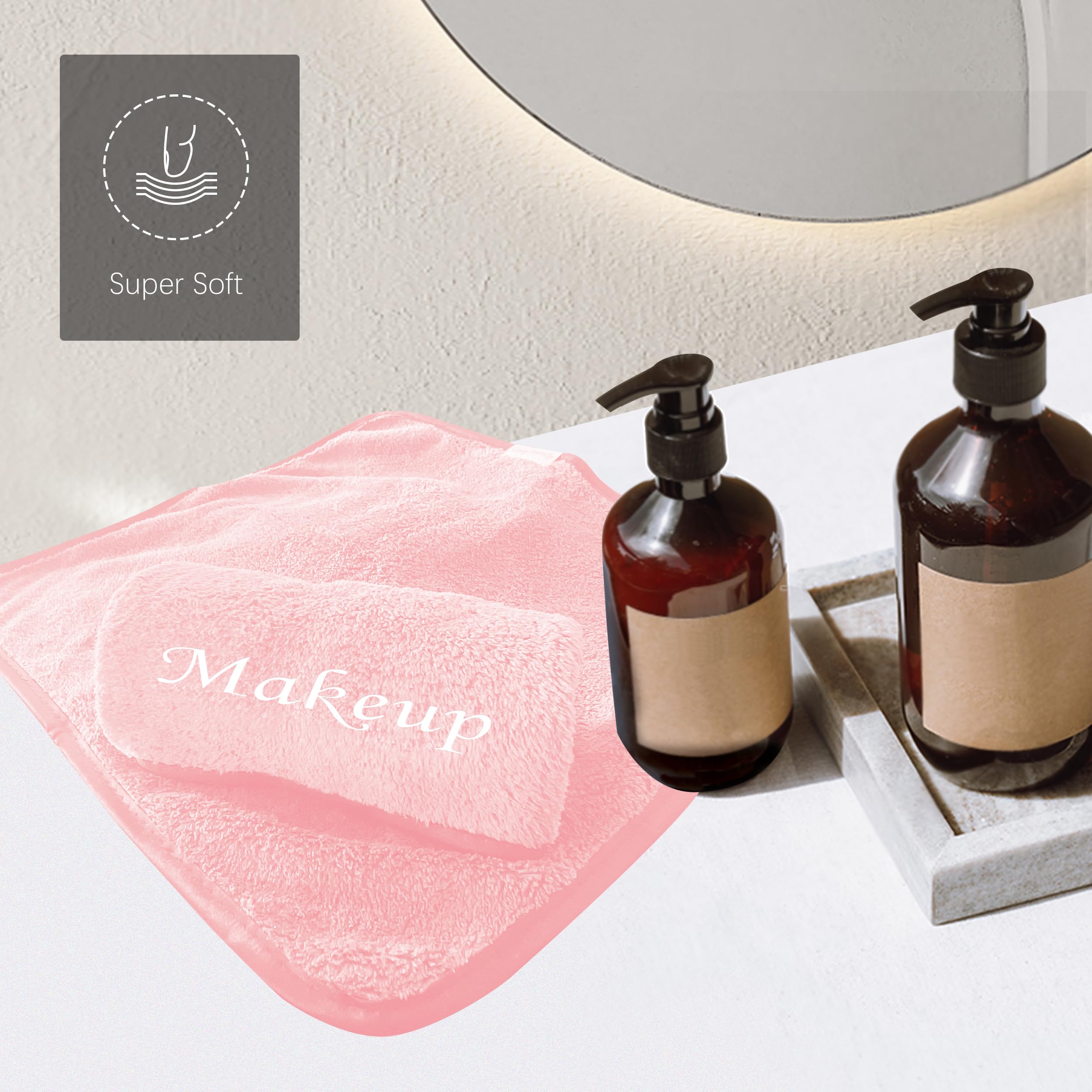Cosy Family Paquete de 10 paños de lavado desmaquillantes, paños de limpieza facial de microfibra suave para manos y maquillaje, 12 x 12 pulgadas, color rosa