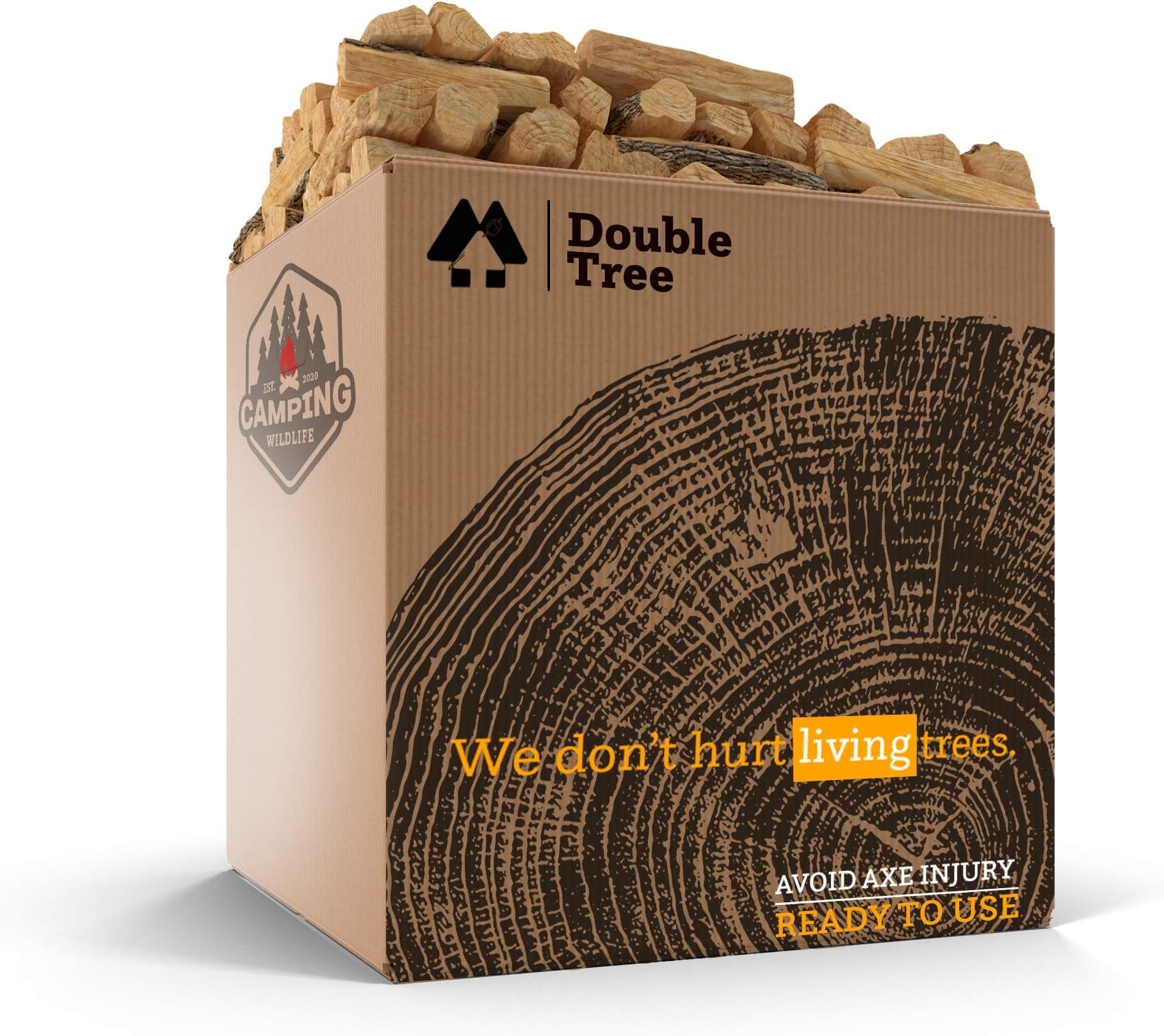 Double Tree Fire Starter Sticks - 100% Natural Cedar Wood Kindling, Quick & Easy Burning for Campfire, Camping Cooking Stove, Fire Pit, Fireplace & Grilling, lndoor & Outdoor - (X-Large 2 Cubic ft)