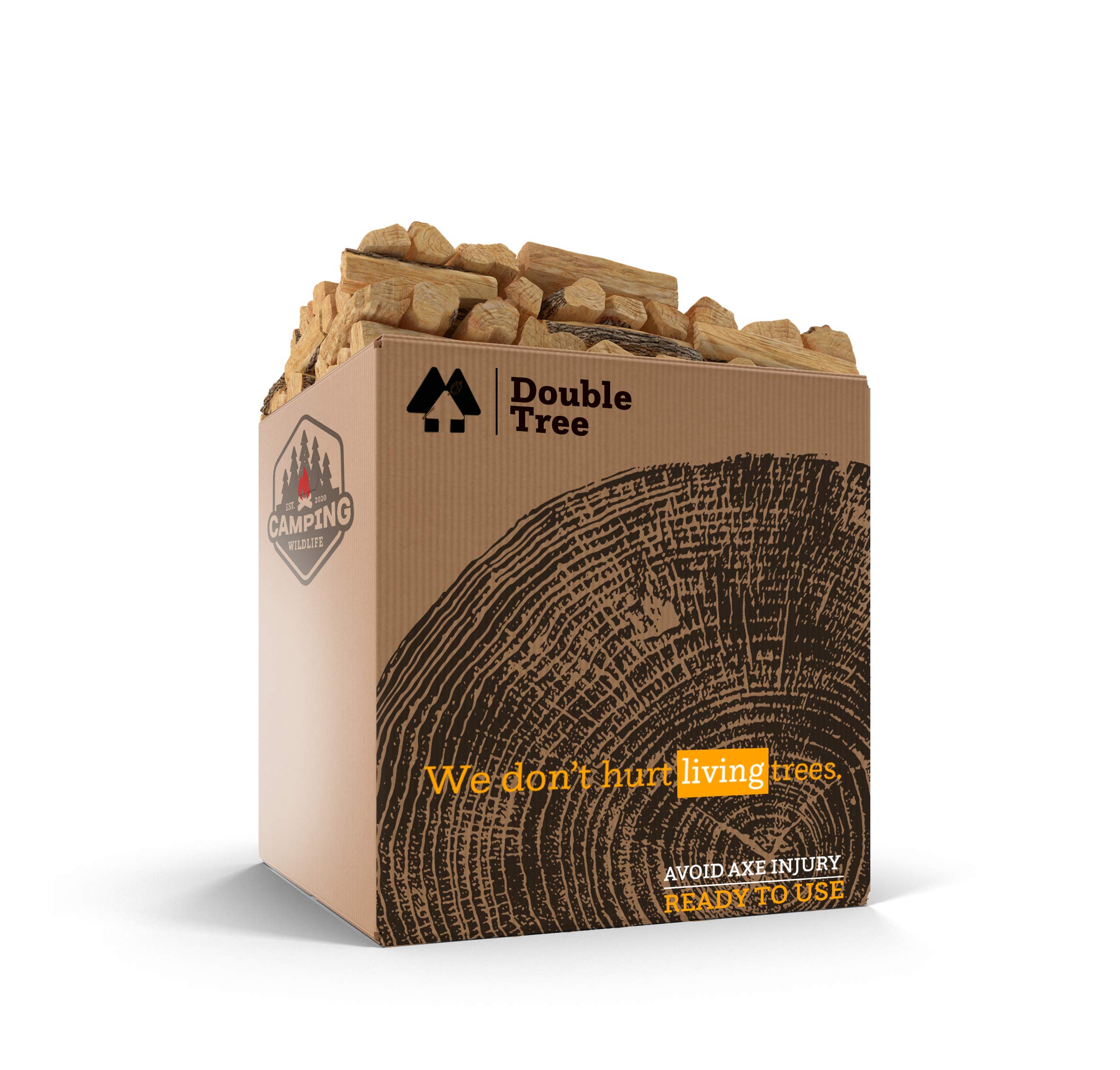 Double Tree Fire Starter Sticks - 100% Natural Cedar Wood Kindling, Quick & Easy Burning for Campfire, Camping Cooking Stove, Fire Pit, Fireplace & Grilling, lndoor & Outdoor - (X-Large 2 Cubic ft)