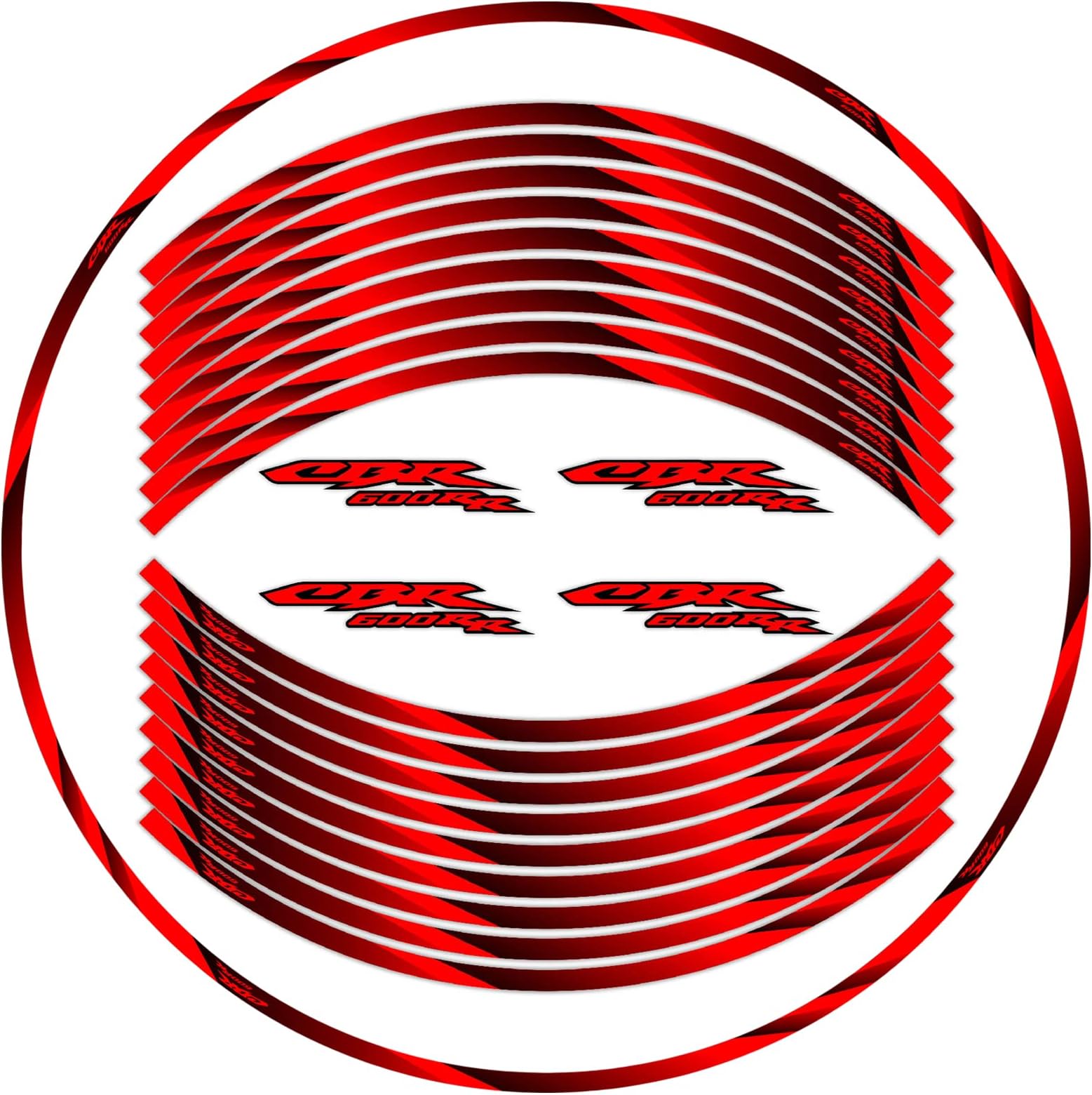 Amazon.com: 12 X Thick Edge Outer Rim Sticker Stripe Wheel Decals FIT ...