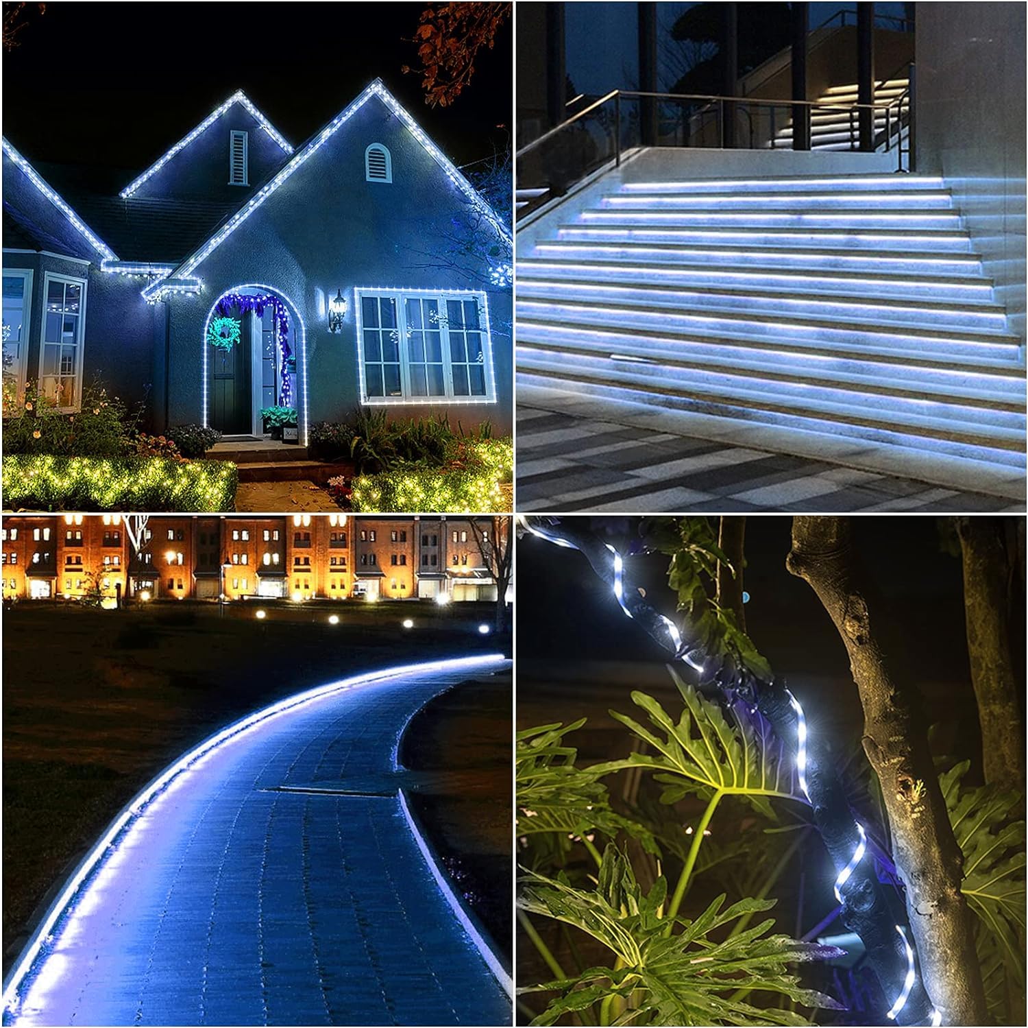 Manguera tira de luz led blanca para jardin, terraza, navidad, fiesta 10m Metros luces impermeable exterior - interior.