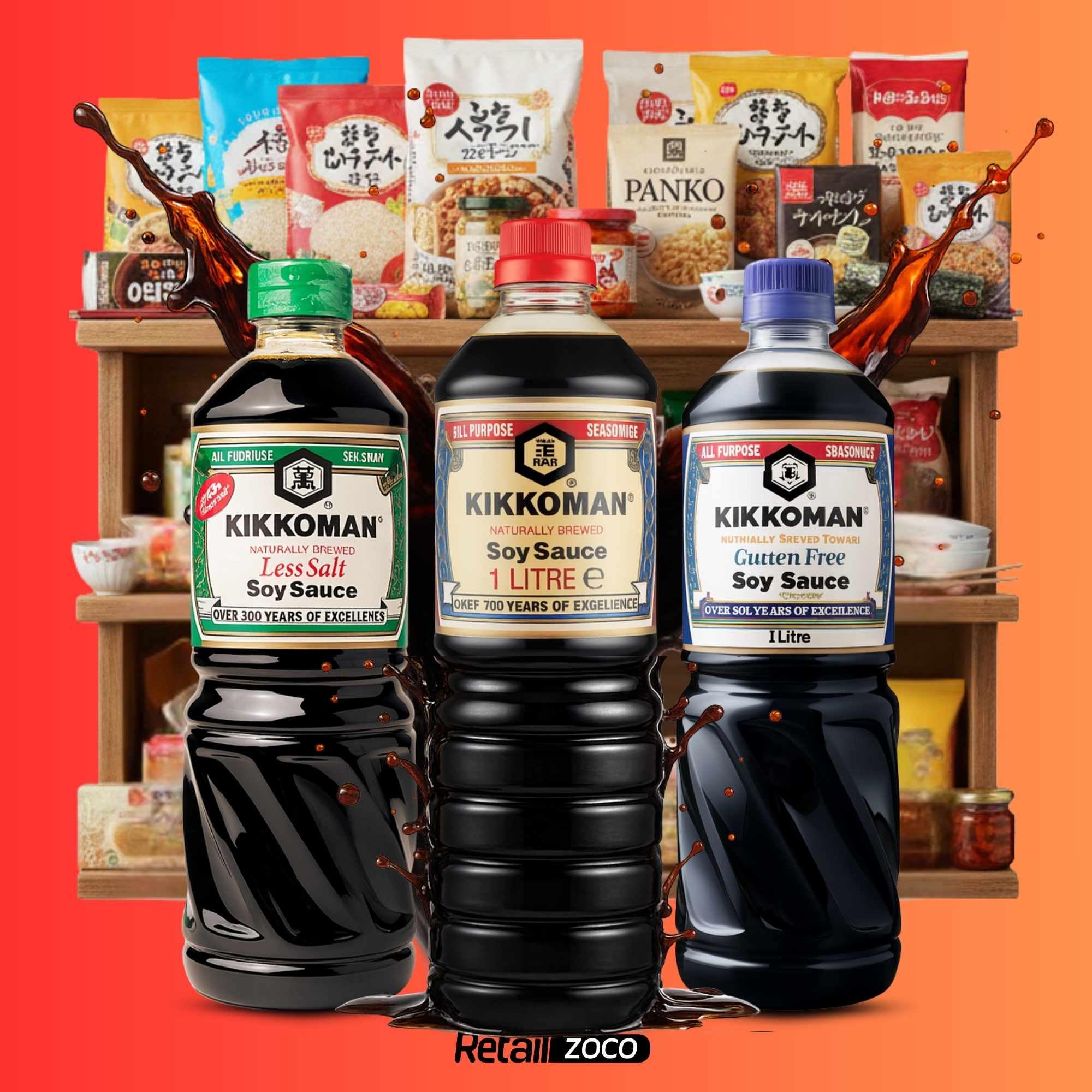 Salsa de Soja receta clásica, Salsa para Sushi, Soja Japonesa, ingredientes son 100% naturales sin aditivos ni conservantes, Para verduras, sopas, guisos, hacer salsas o aliñar las ensaladas, 1000 ml