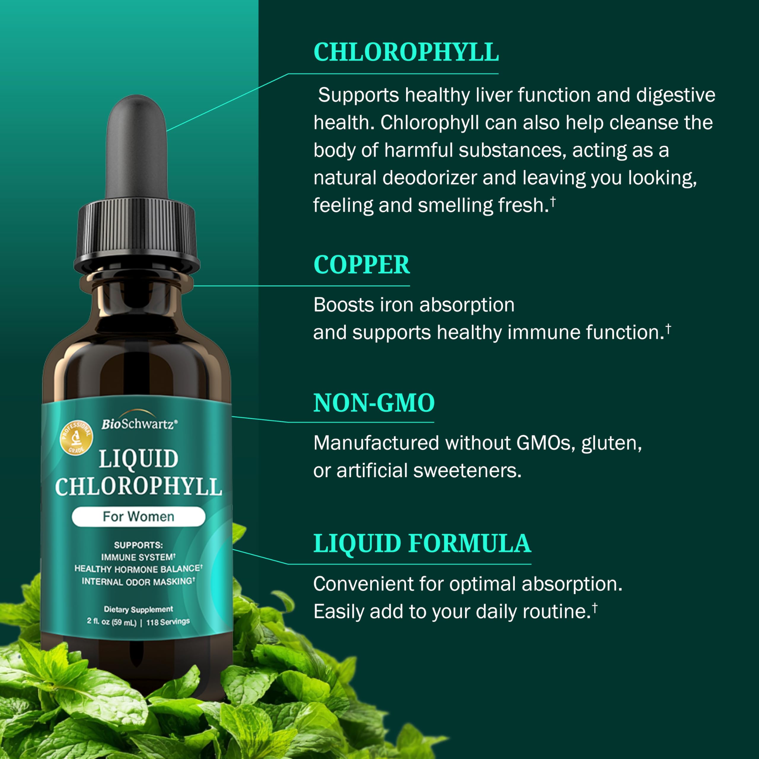 Liquid Chlorophyll for Women with Copper - 118 Servings — Amazon image 5